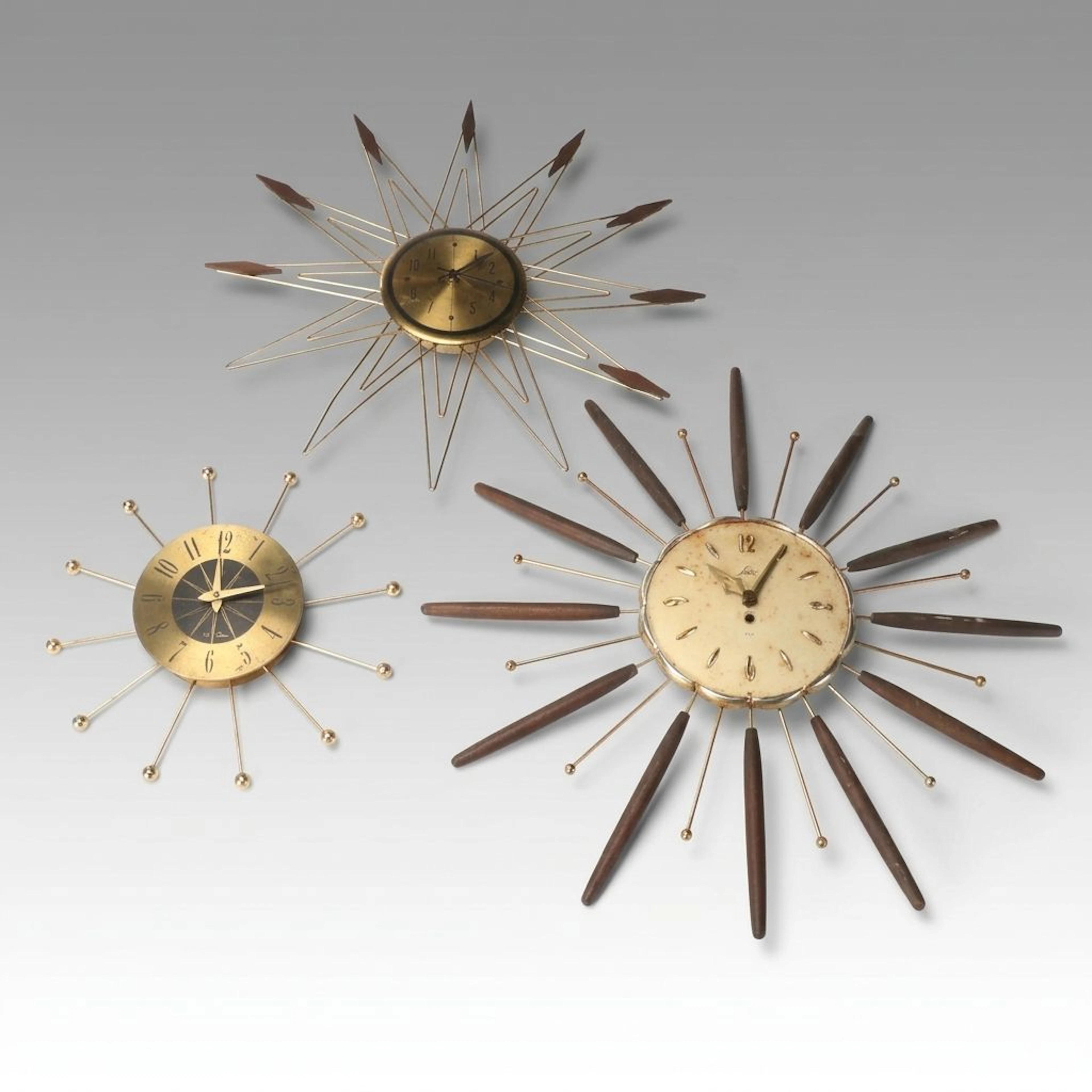 Seth Thomas "Starlight" and More MCM Starburst Wall Clocks, Mid-20th C.