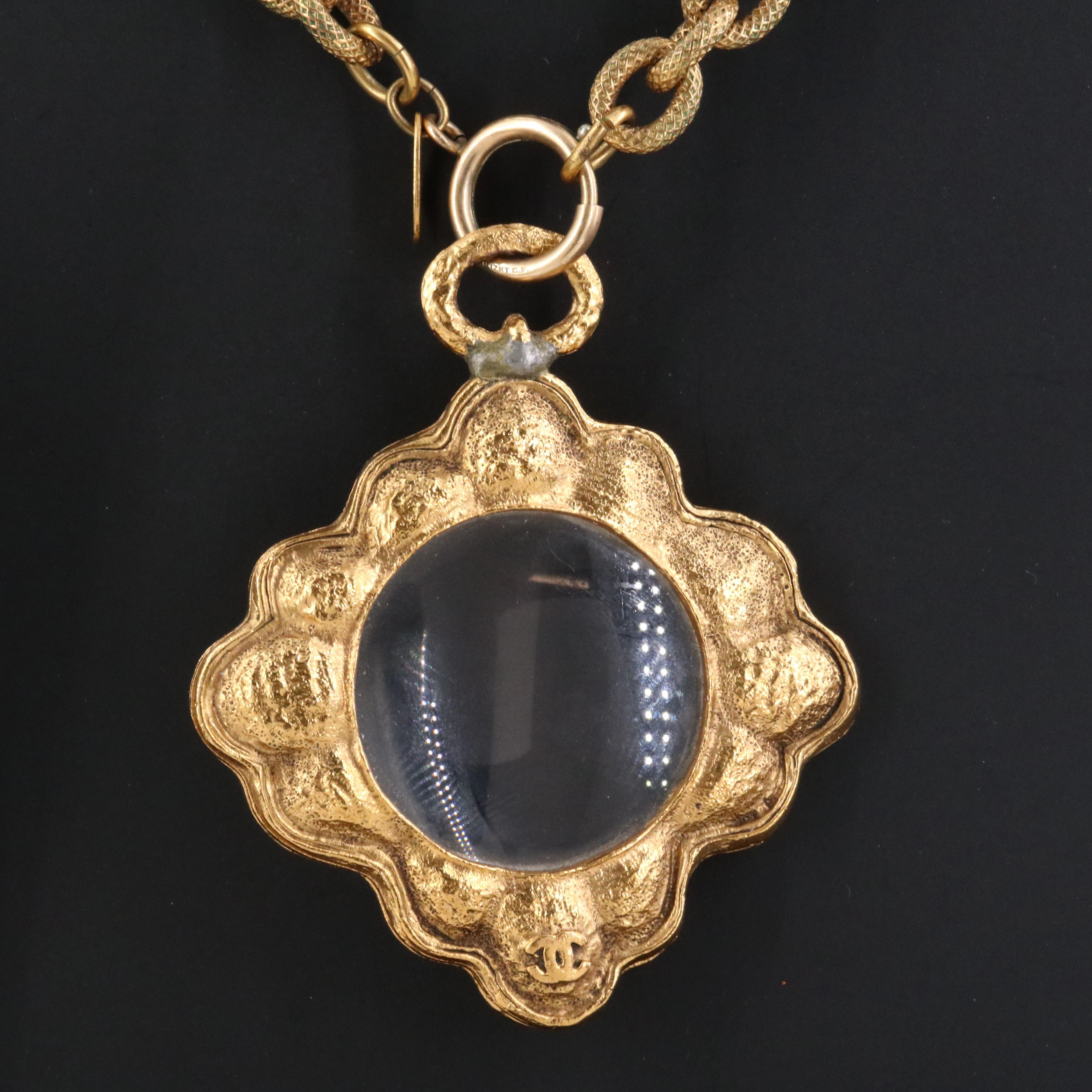 Chanel CC Magnifying Glass Pendant Necklace 1989