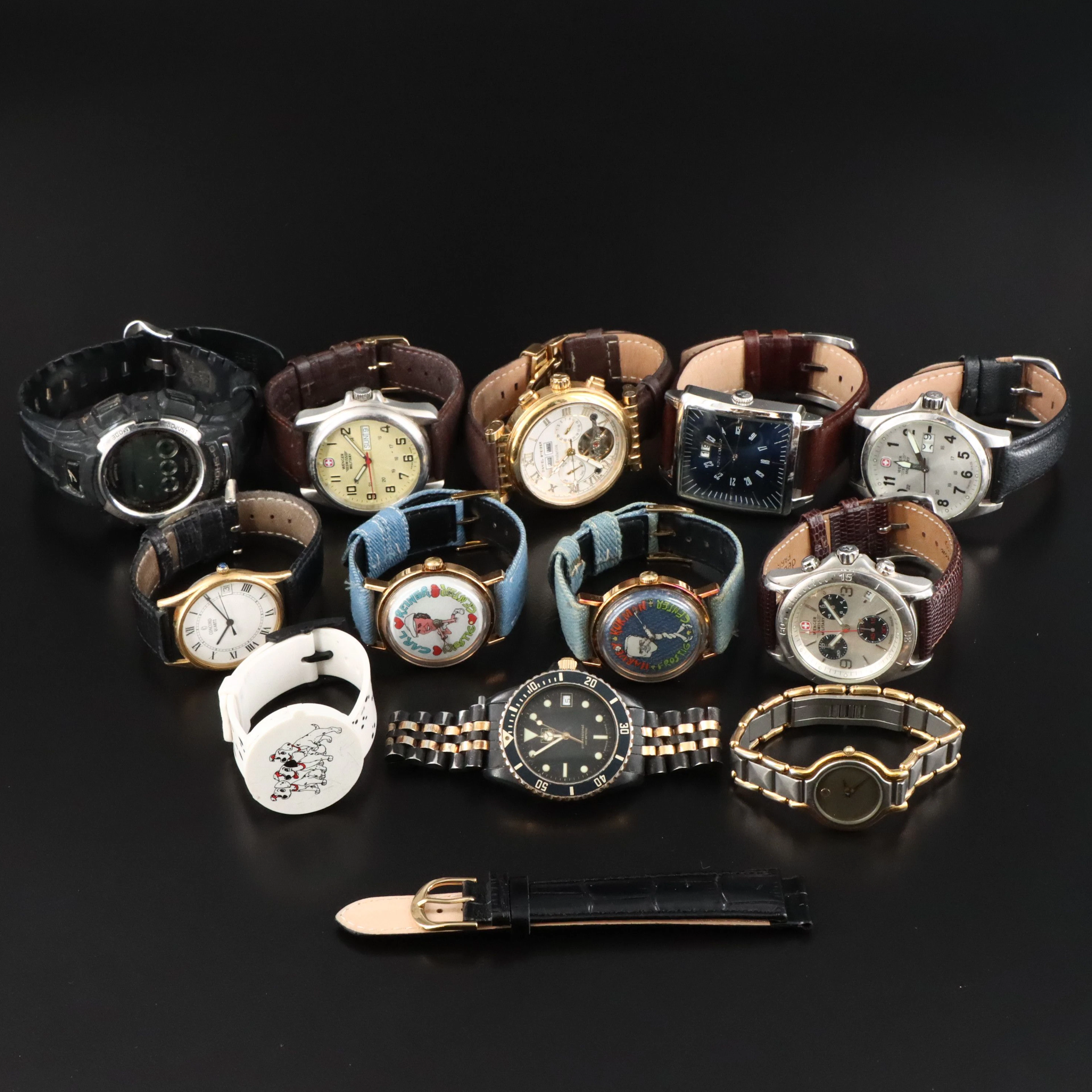 Collection of Watches Featuring Daniel Steiger, Wenger and Novelty Style