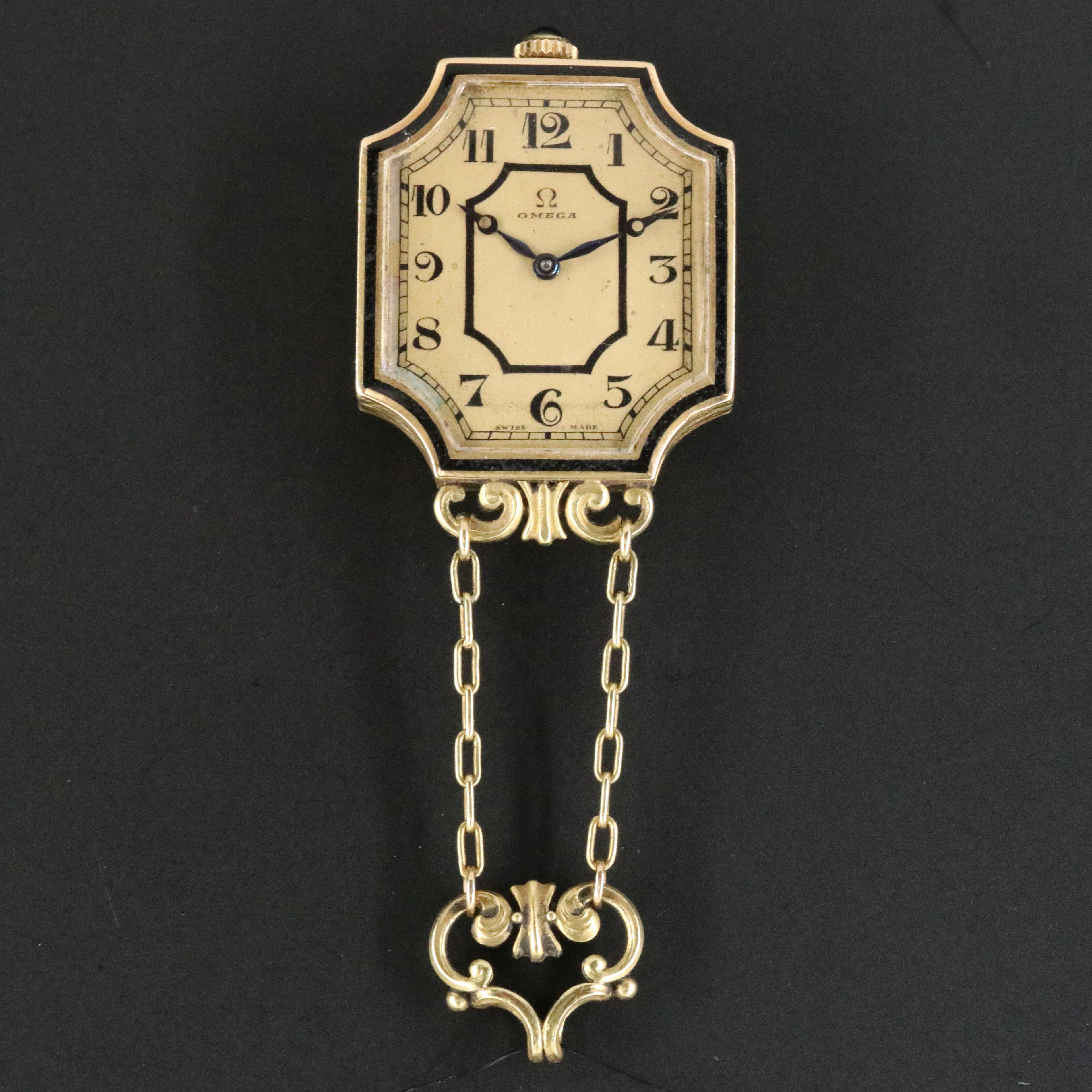 Omega Antique 18K and Diamond Pendant Watch c.1915-1920