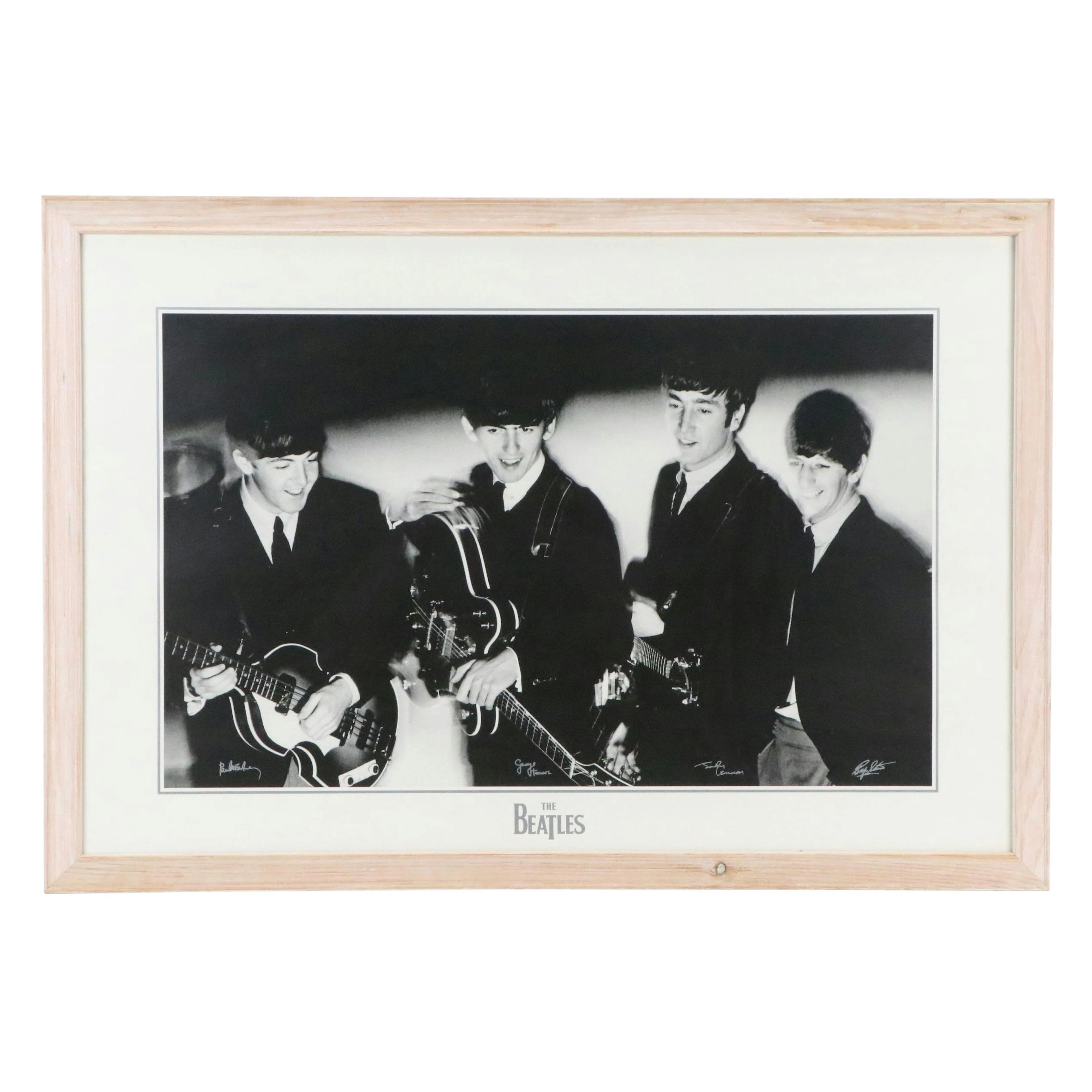 The Beatles Halftone Poster with Facsimile Signatures