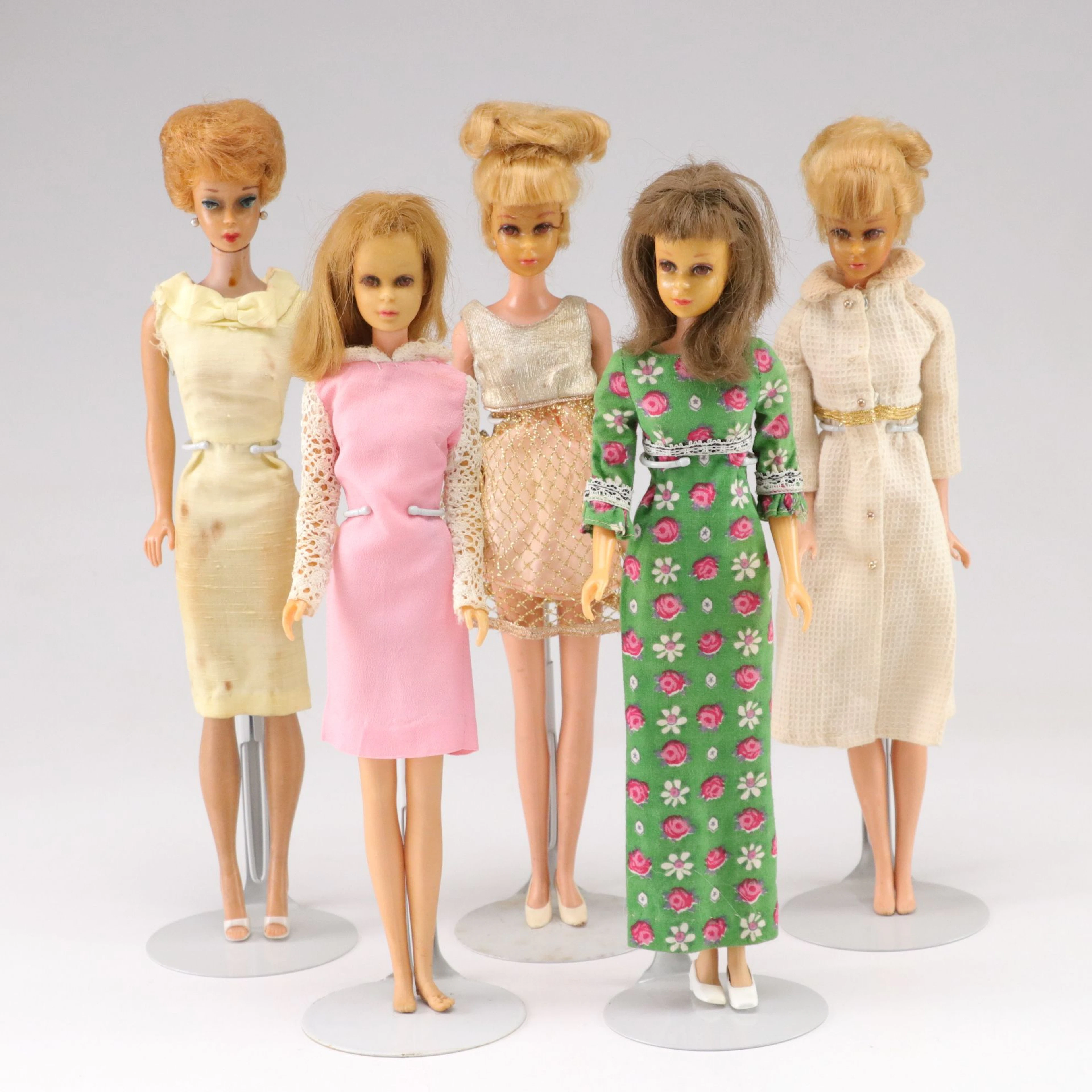 Mattel "Bubblecut Barbie" with "Grown' Pretty Hair Francie" and More, 1960s