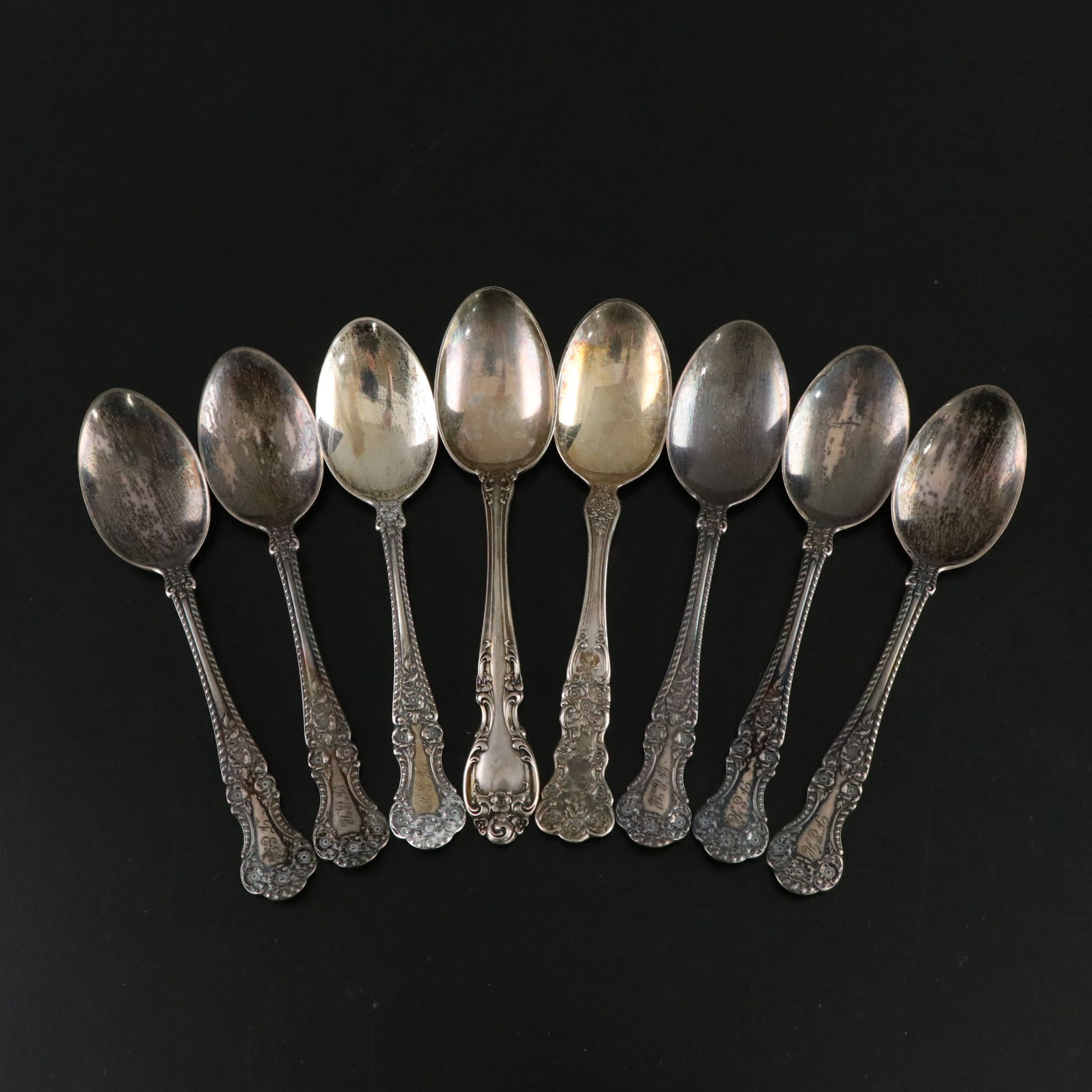 Gorham Sterling Silver Spoons in "Melrose", "Cambridge", and "Buttercup"
