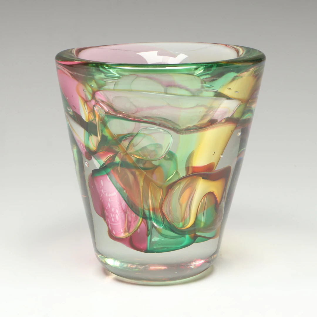 R.W. Stephan Art Glass Vase, 1982