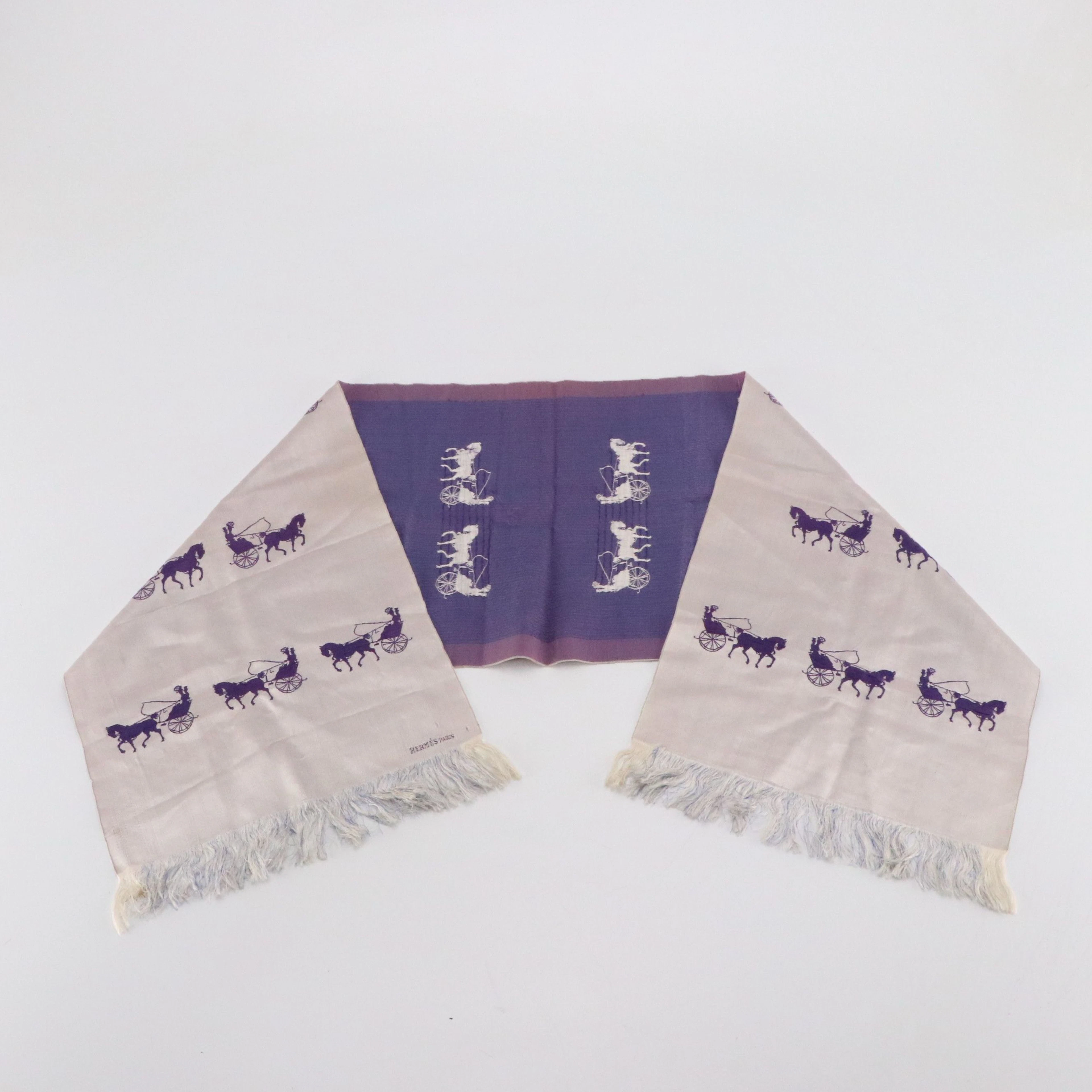 Men's Hermès Opera Foulard in Carriage Pattern Silk Jacquard