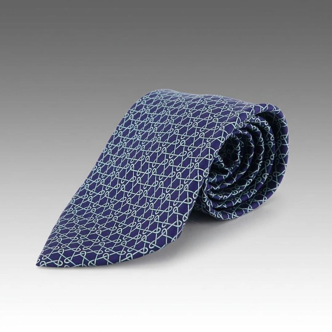 Hermès Hand-Stitched Silk Twill Necktie