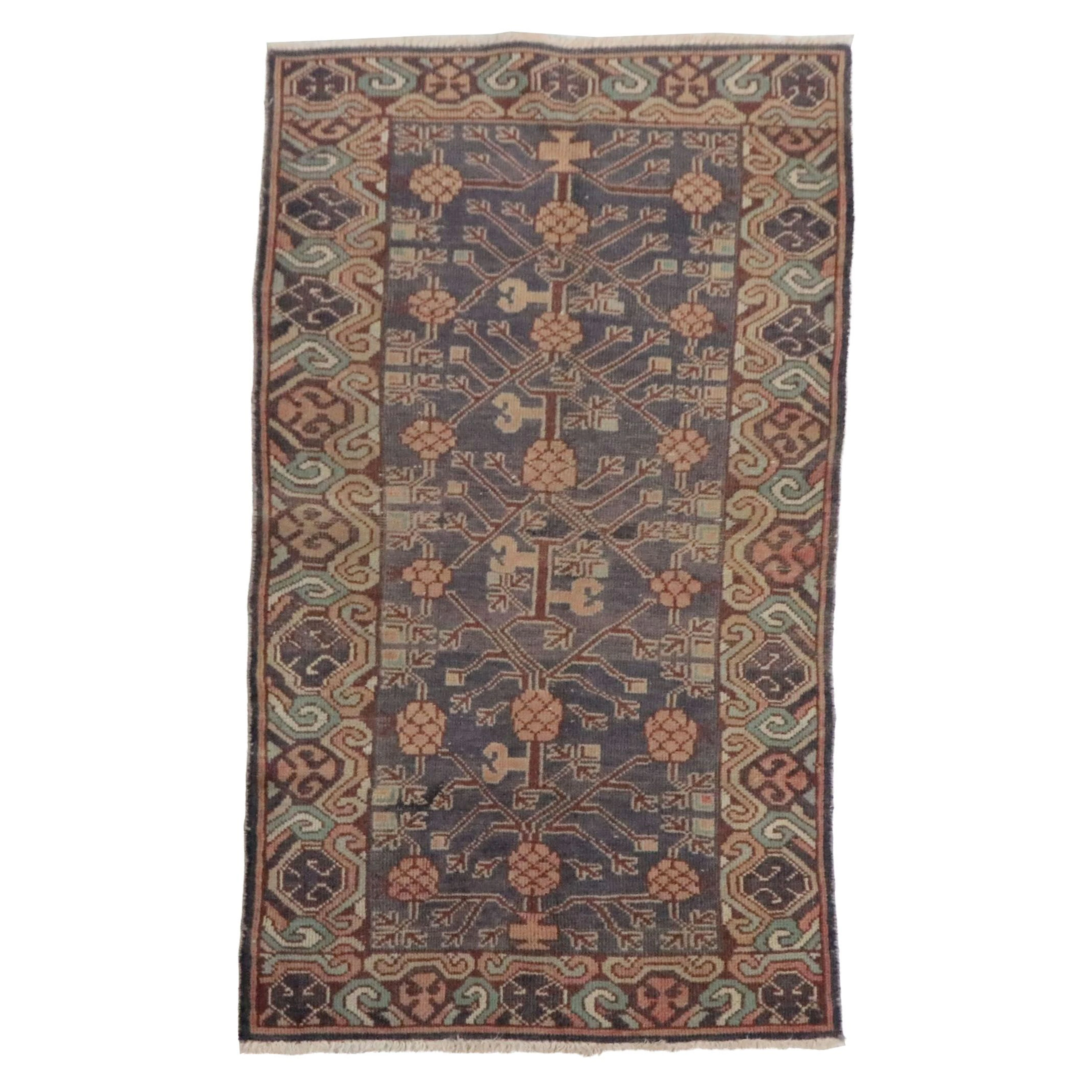 2'7 x 4'11 Hand-Knotted East Turkestan Khotan Accent Rug