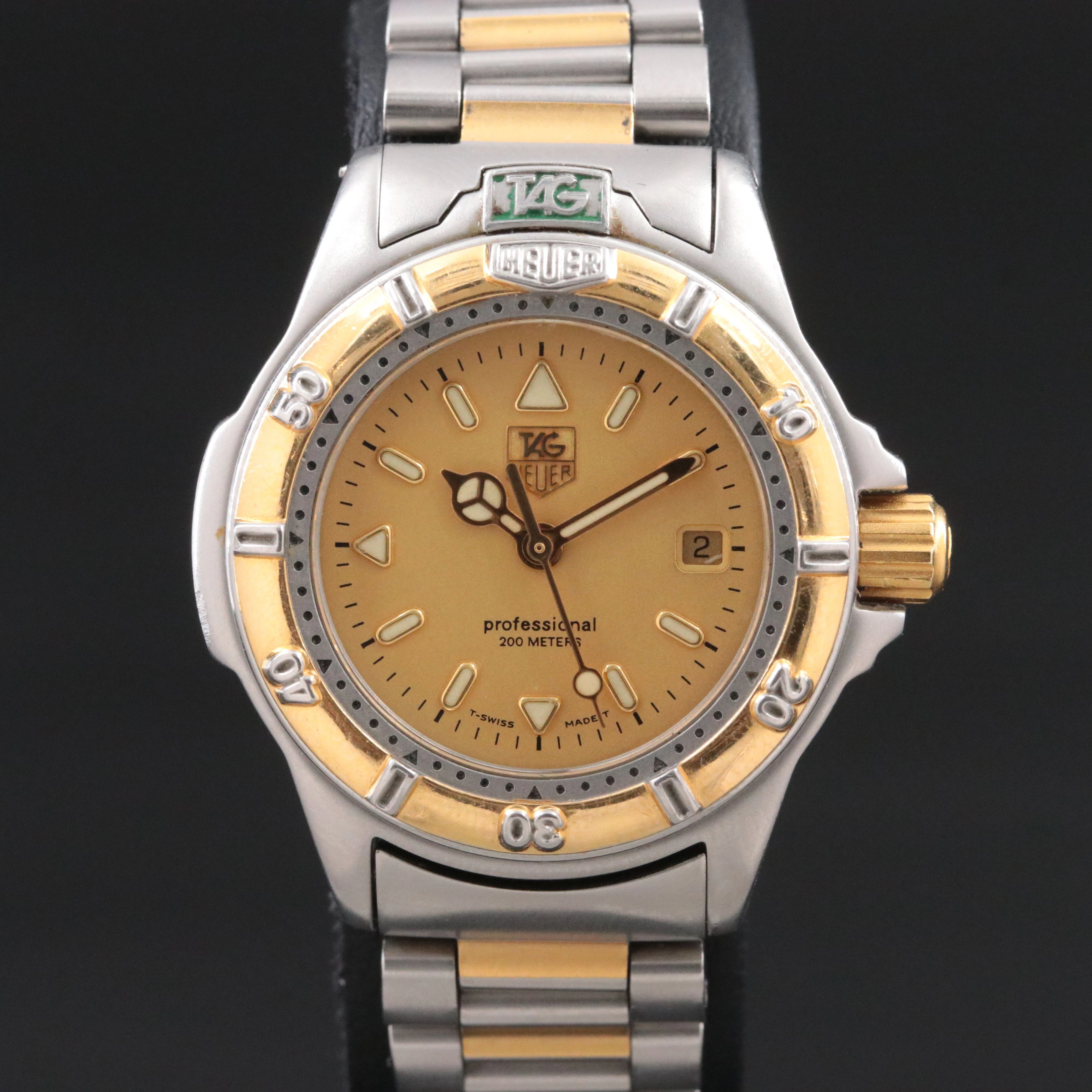 TAG Heuer Professional 4000 Series 200M Two Tone Swiss Quartz Watch #WF1421-0