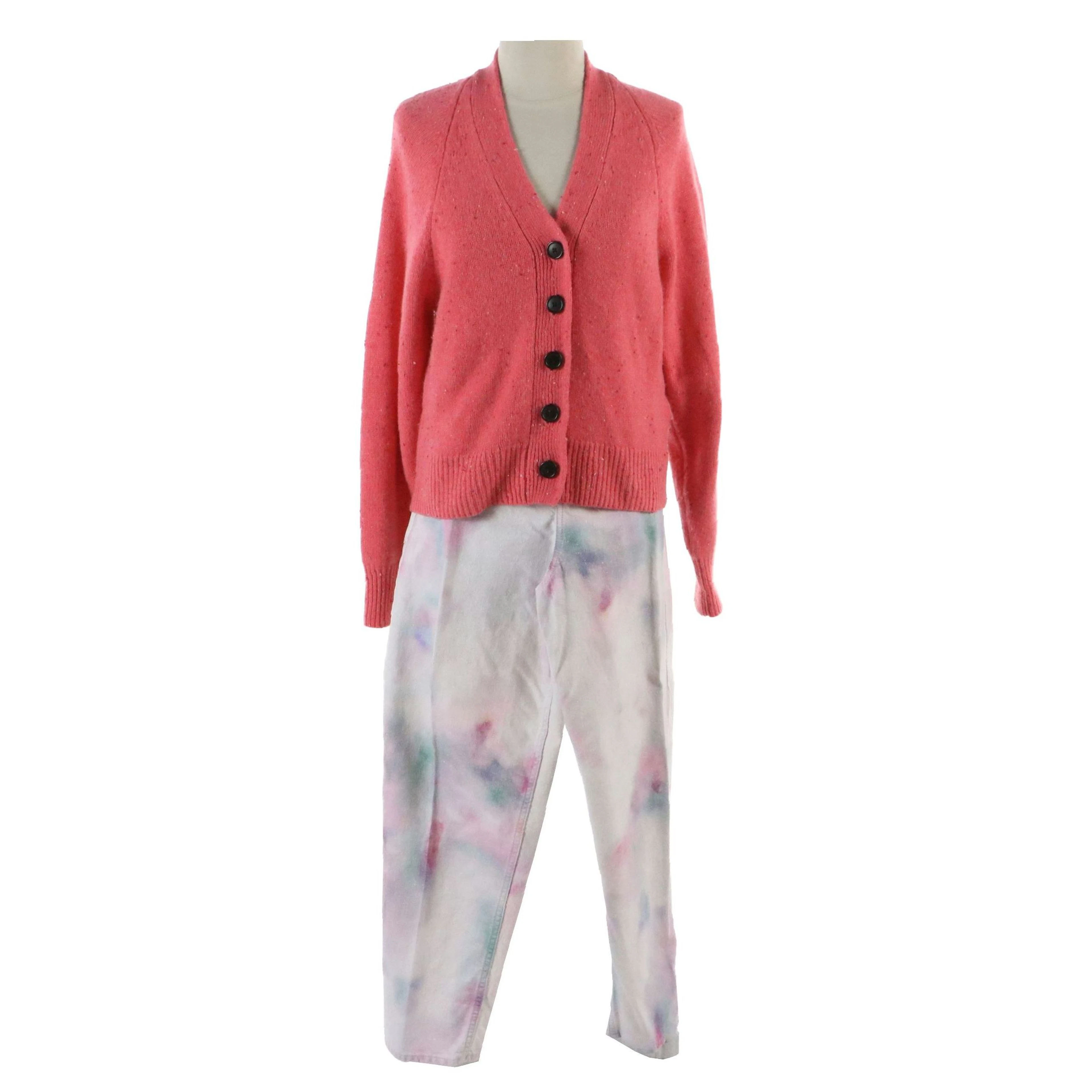 Isabel Marant Etoile Pink Cashmere Cardigan and Lavender Galaxy Jeans