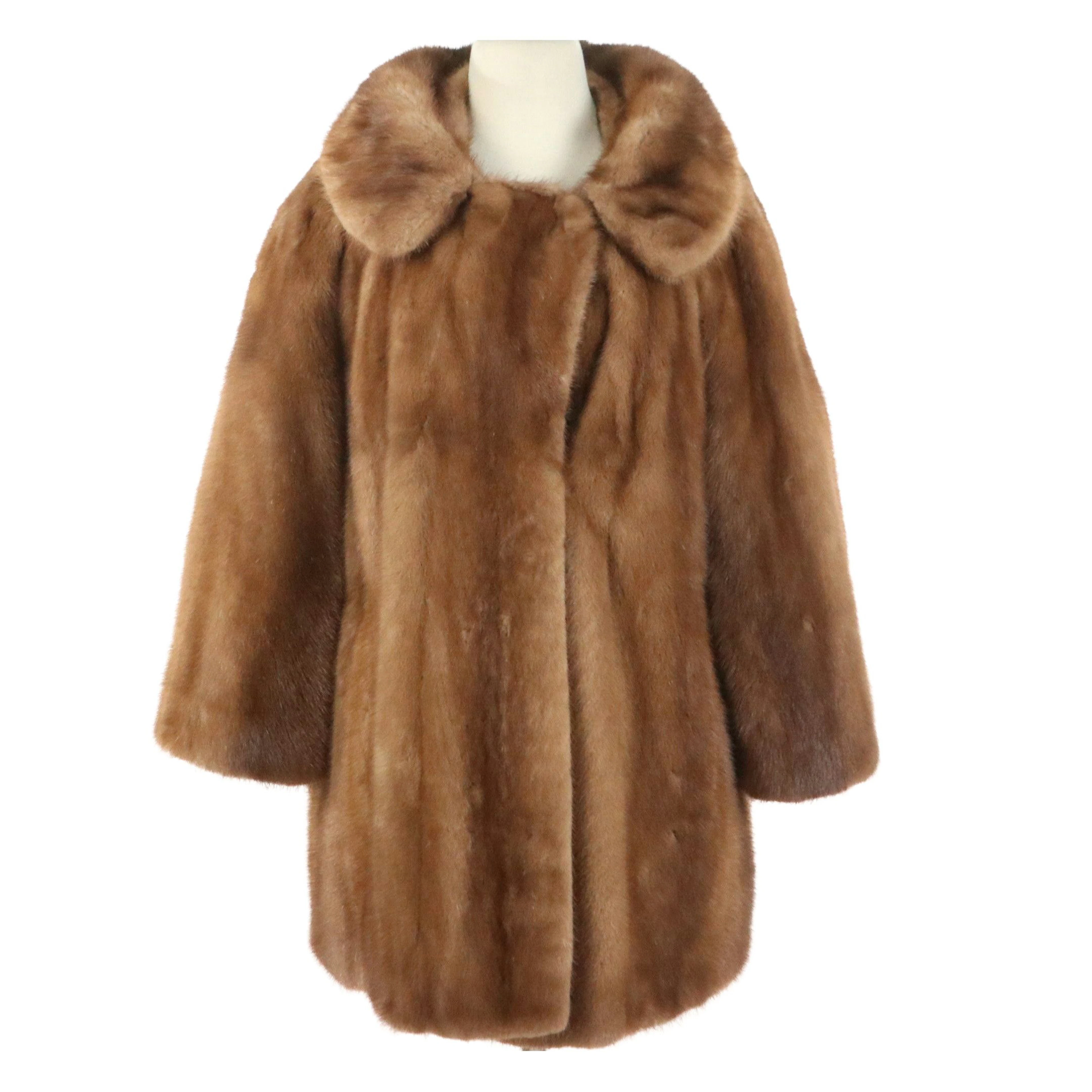 Pastel Mink Fur Portrait Collar Swing Jacket from Rich's Fur Salon, Vintage