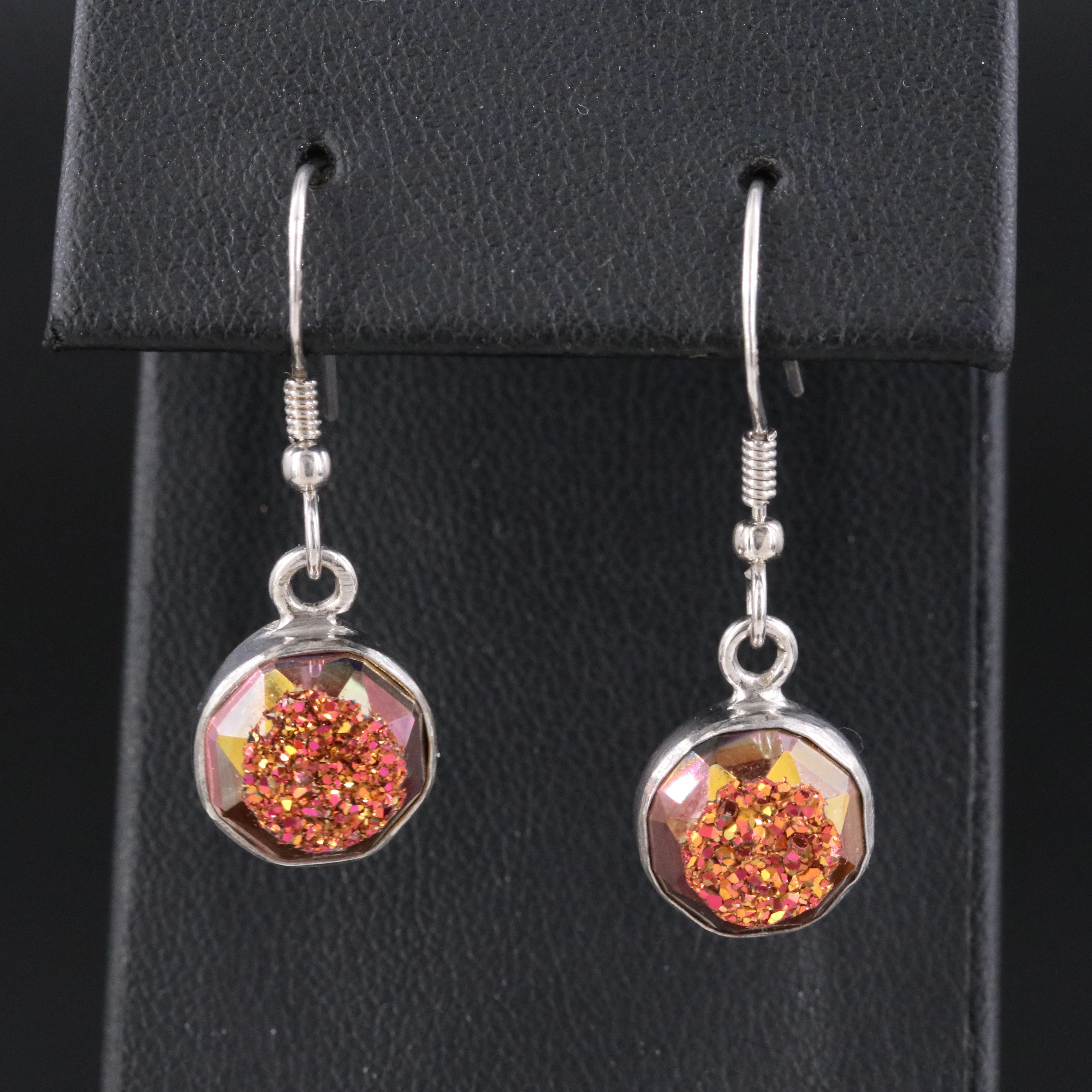 Sterling Druzy Agate Earrings