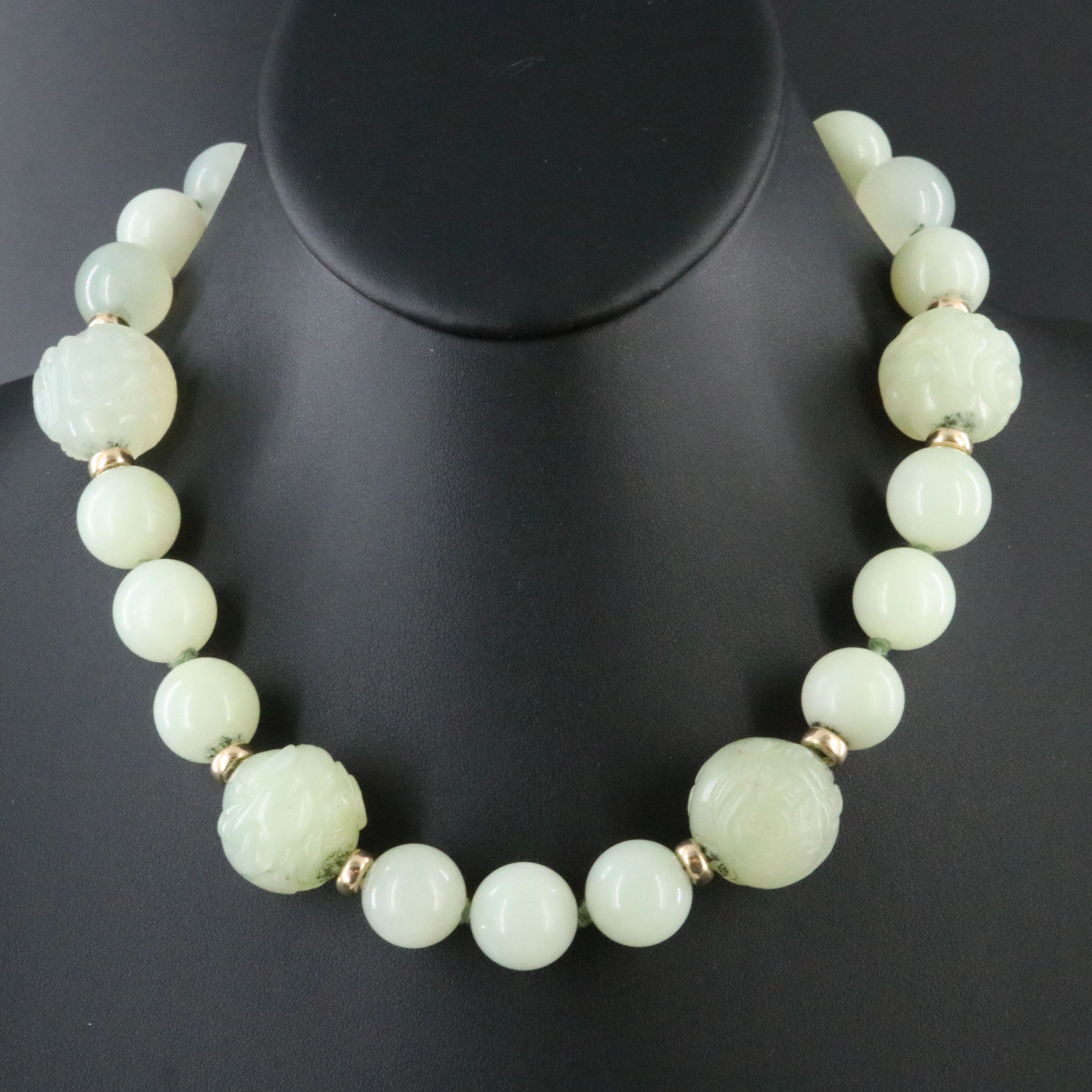 Chalcedony Bead Necklace with 14K Spacer Beads