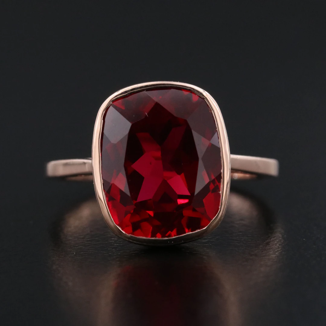14K Rose Gold 5.81 CTW Ruby Solitaire Ring