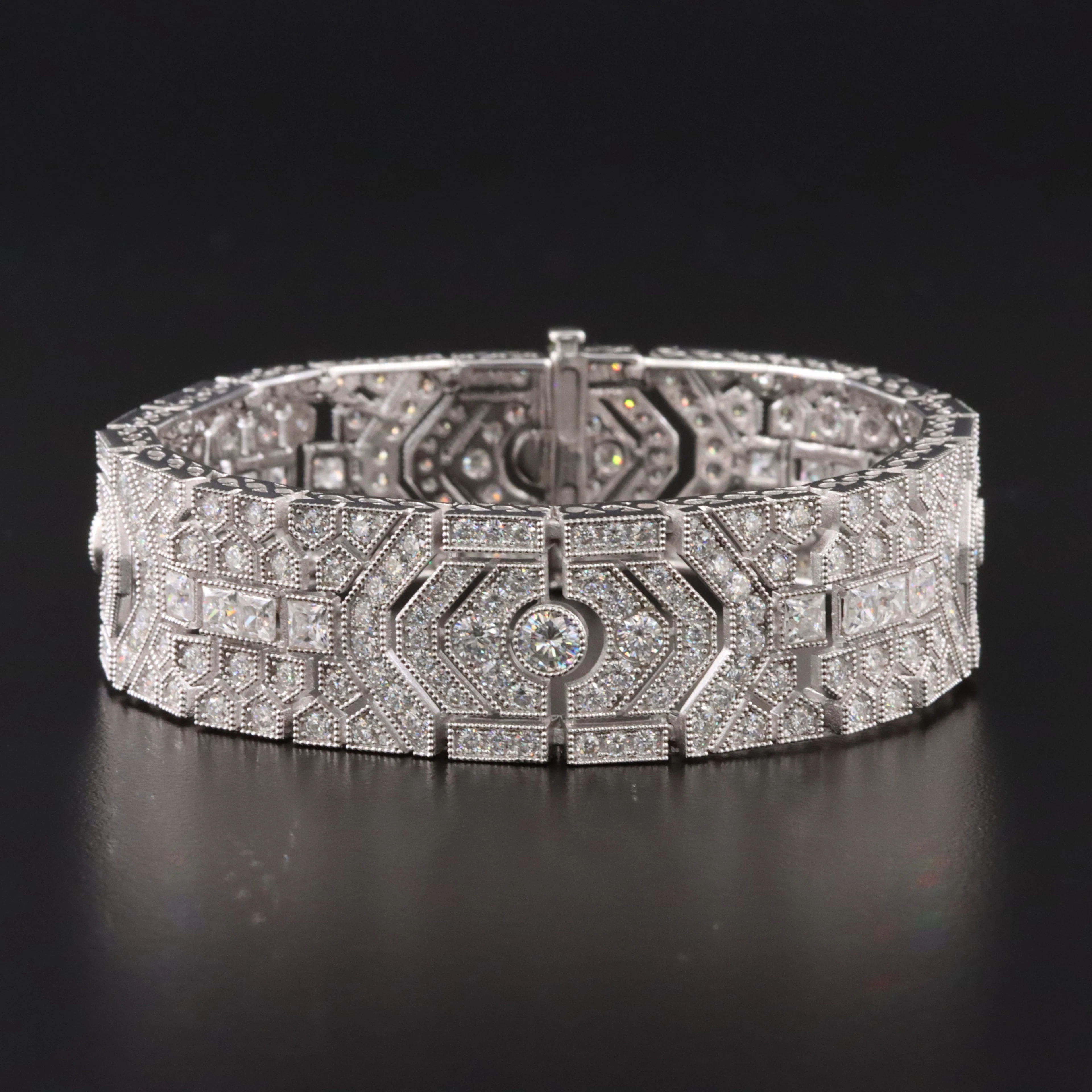 Art Deco Style Sterling Moissanite Bracelet