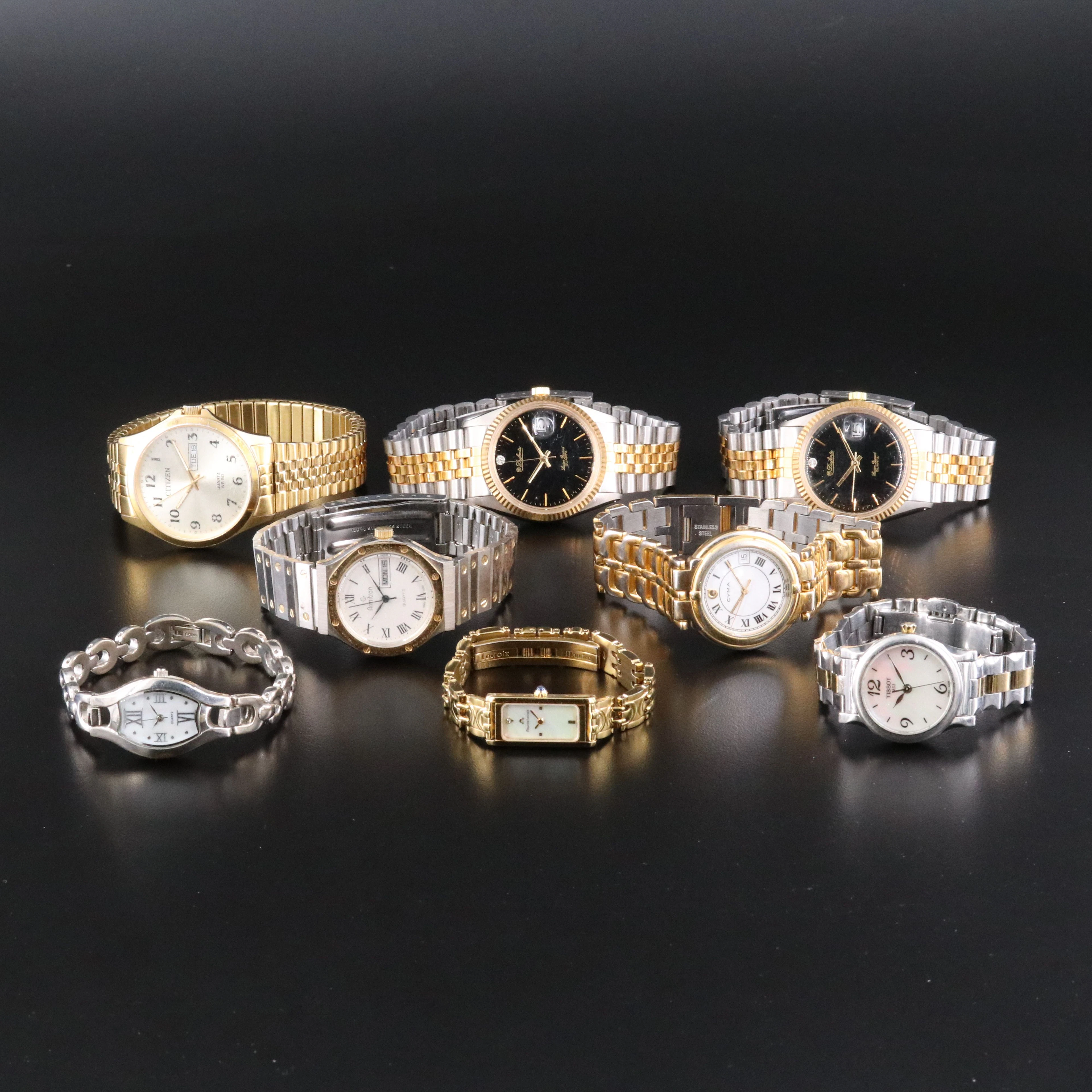 Collection of Quartz Watches Featuring Lucien Piccard, Tissot and Cyma