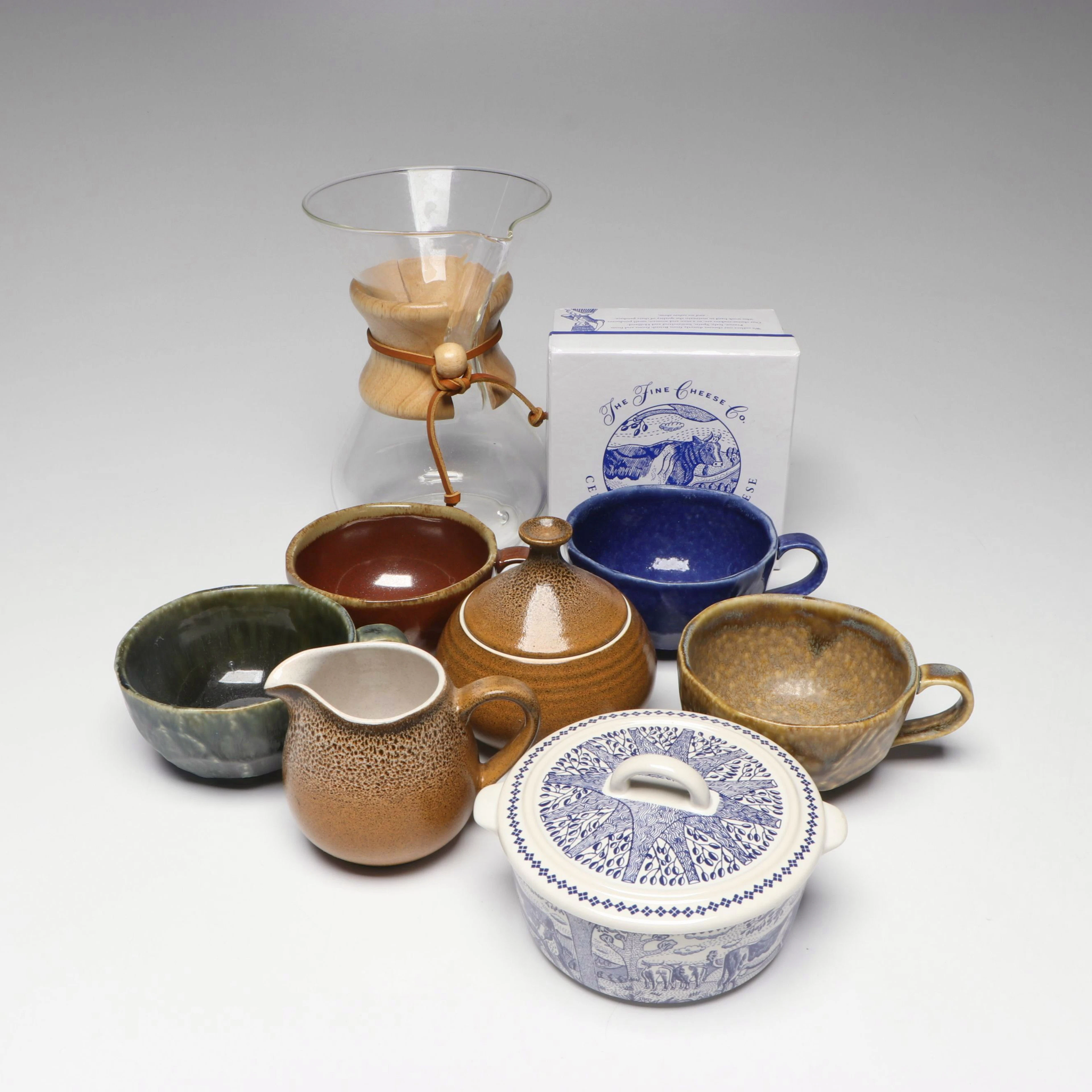 Chemex Pour Over Coffeemaker with Ceramic Mugs and More