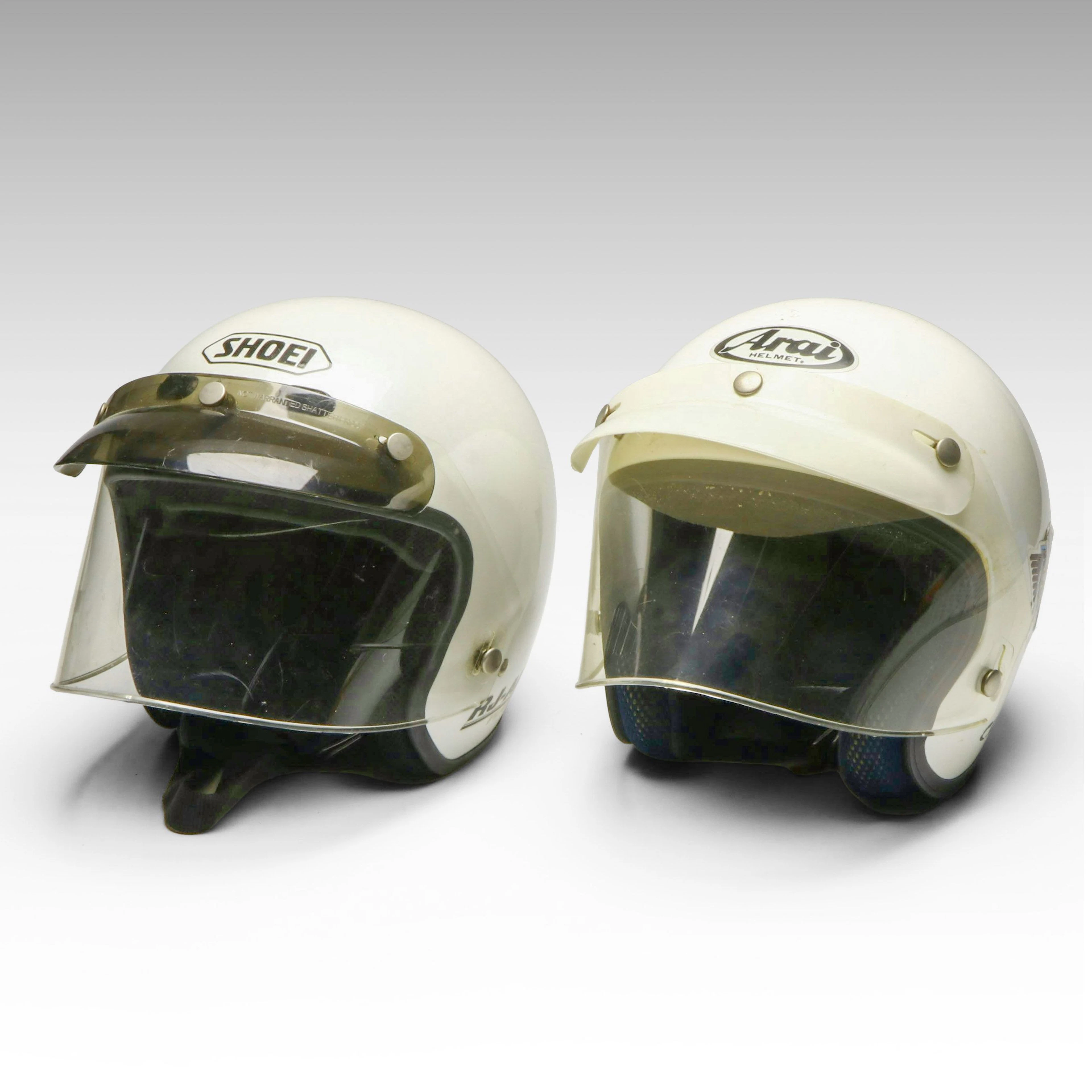 Arai "Classic-r" and Shoei "RJ-Air" Motorcycle Helmets