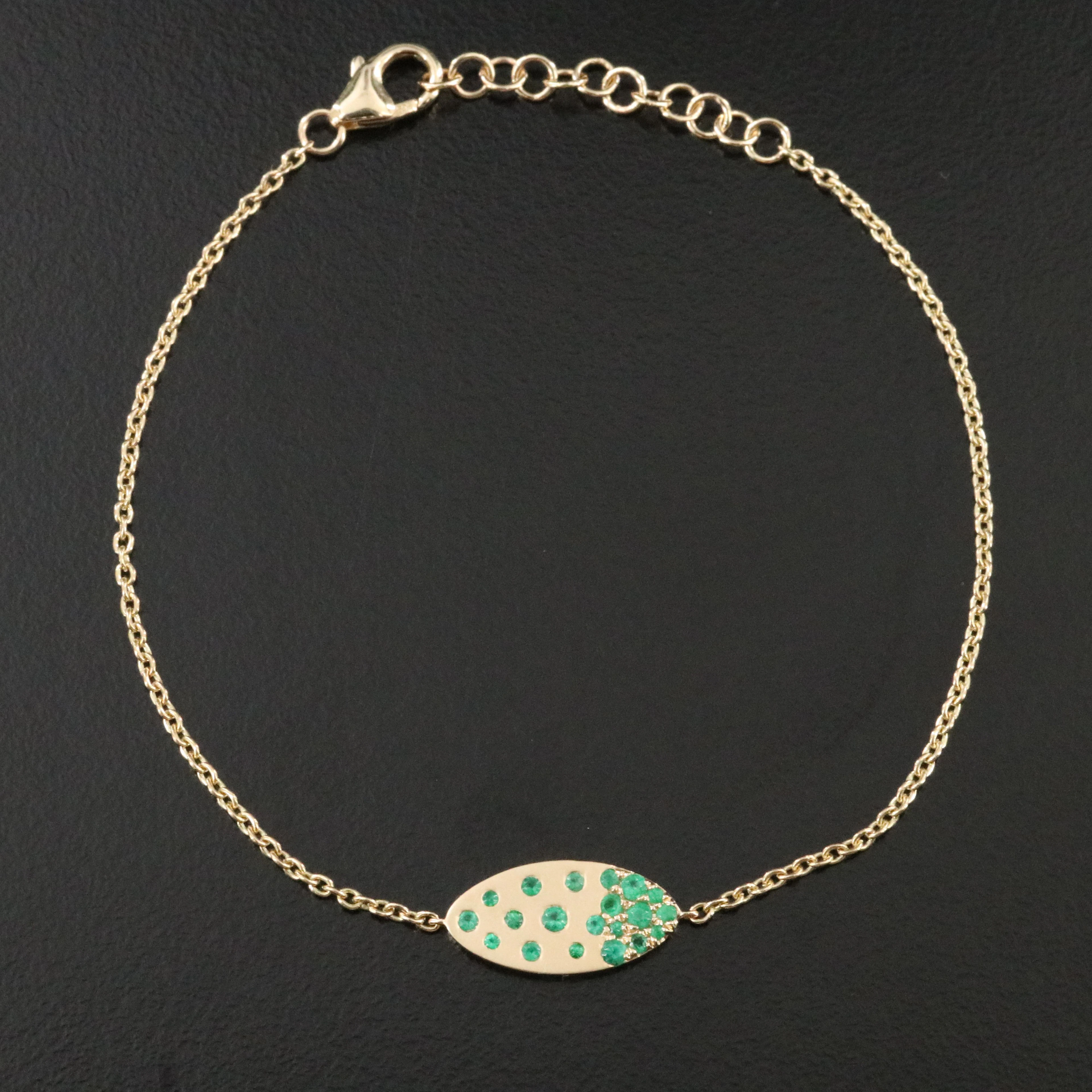 14K Emerald Station Bracelet