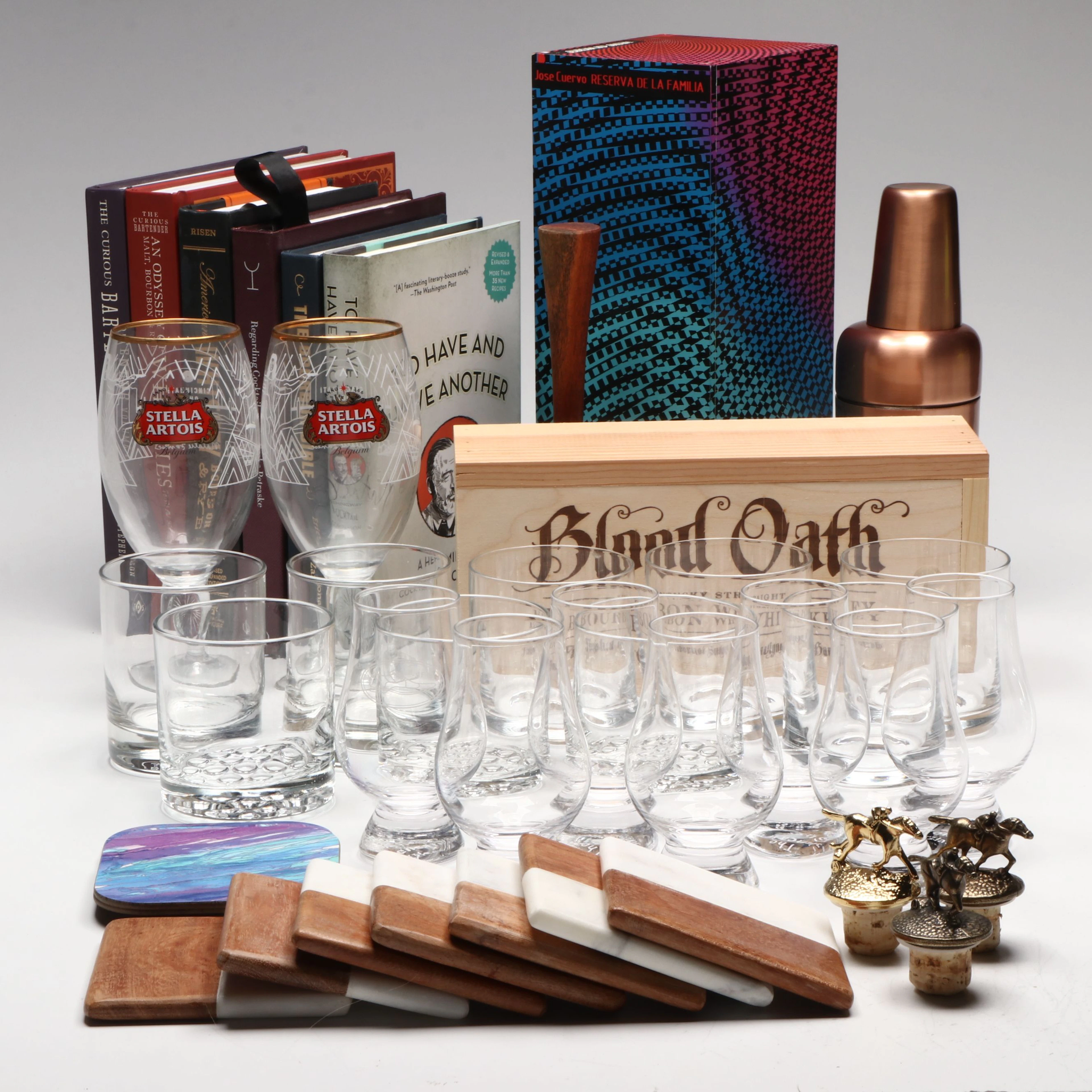 Glass Stemware, Cocktail Recipe Books, and More Barware and Accessories