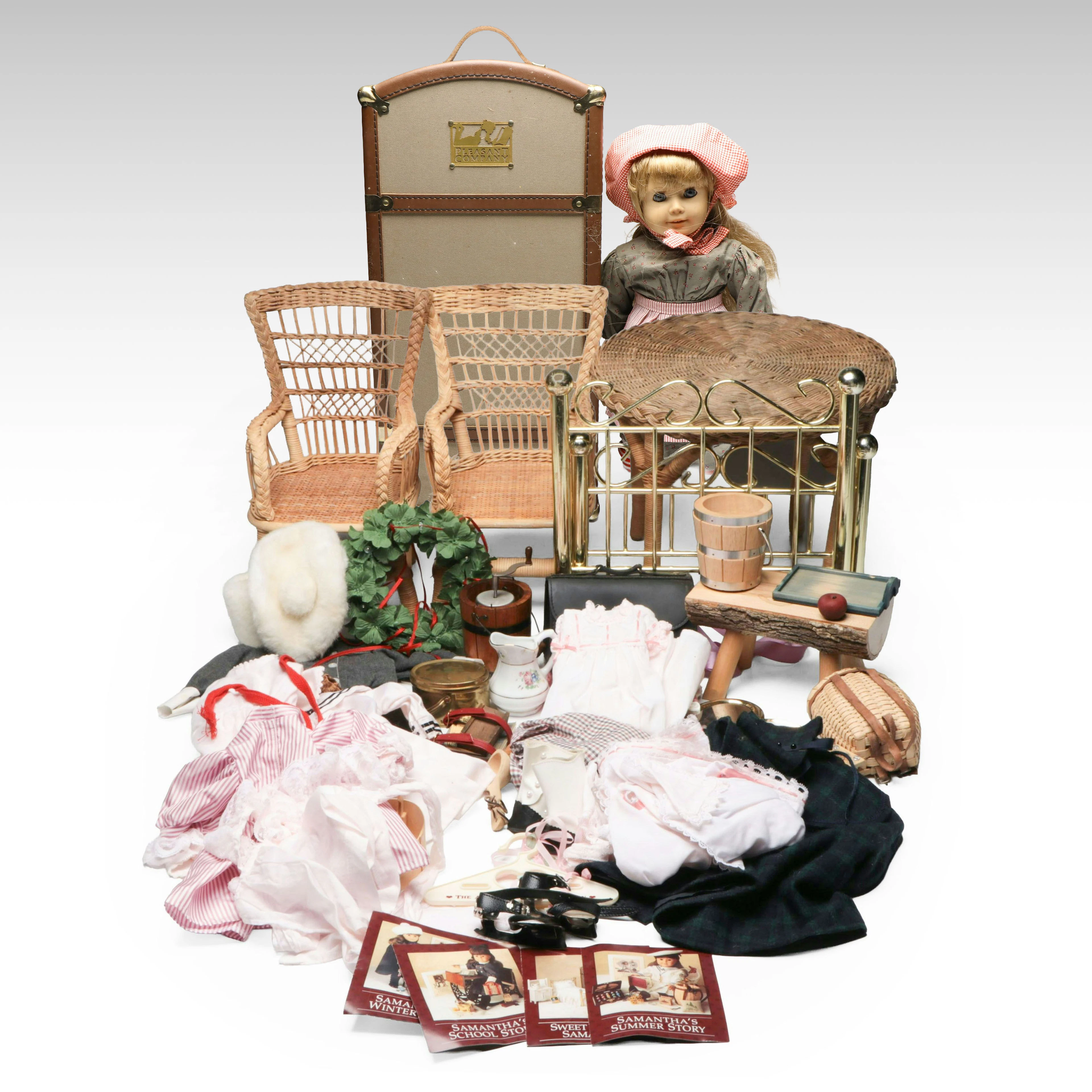 American Girl Samantha Wicker Furniture, Bed Frame and Accessories