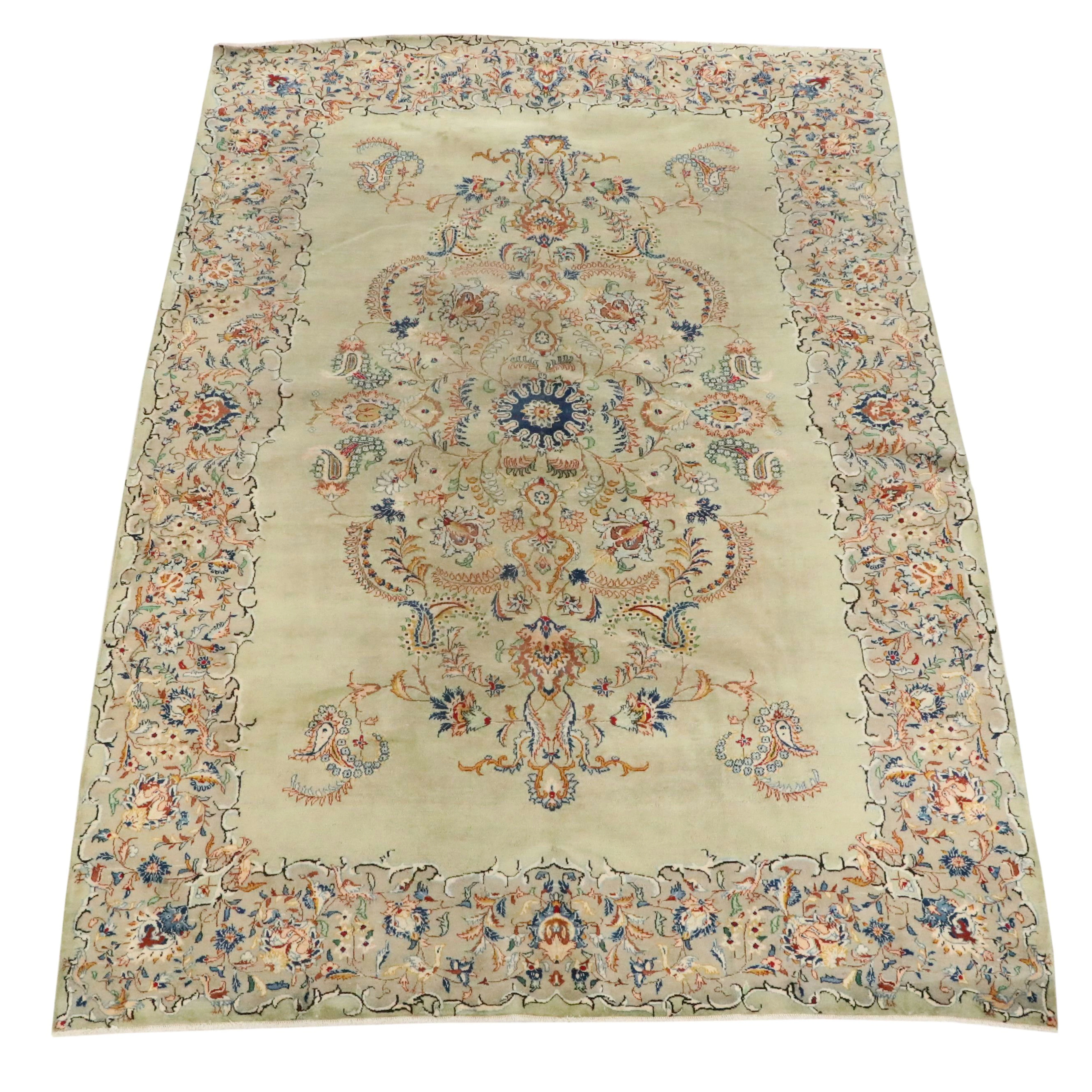 8'8 x 12'5 Hand-Knotted Persian Kerman Room-Sized Rug