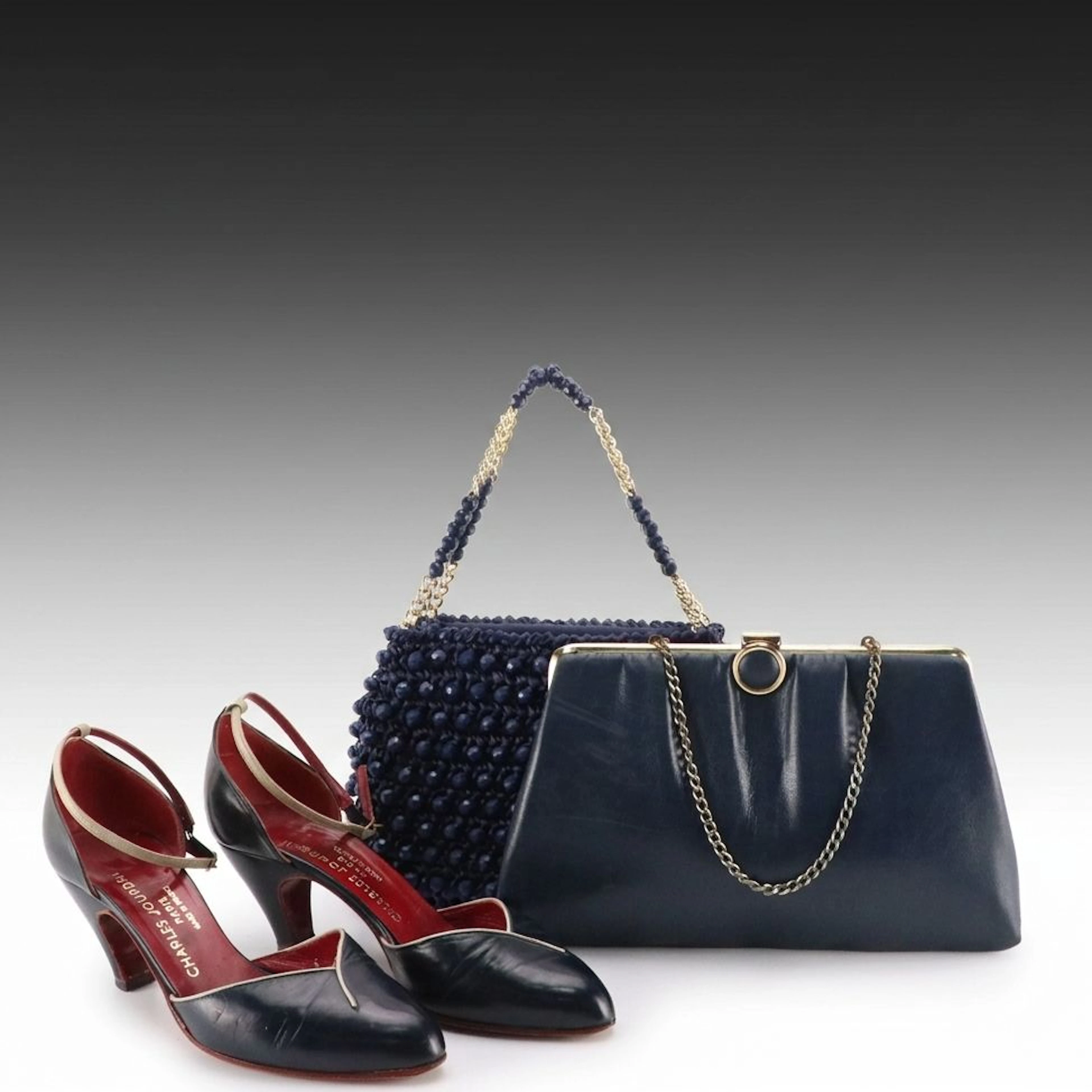 Charles Jourdan Ankle Strap D'Orsay Pumps with Corliss and Andé Bags
