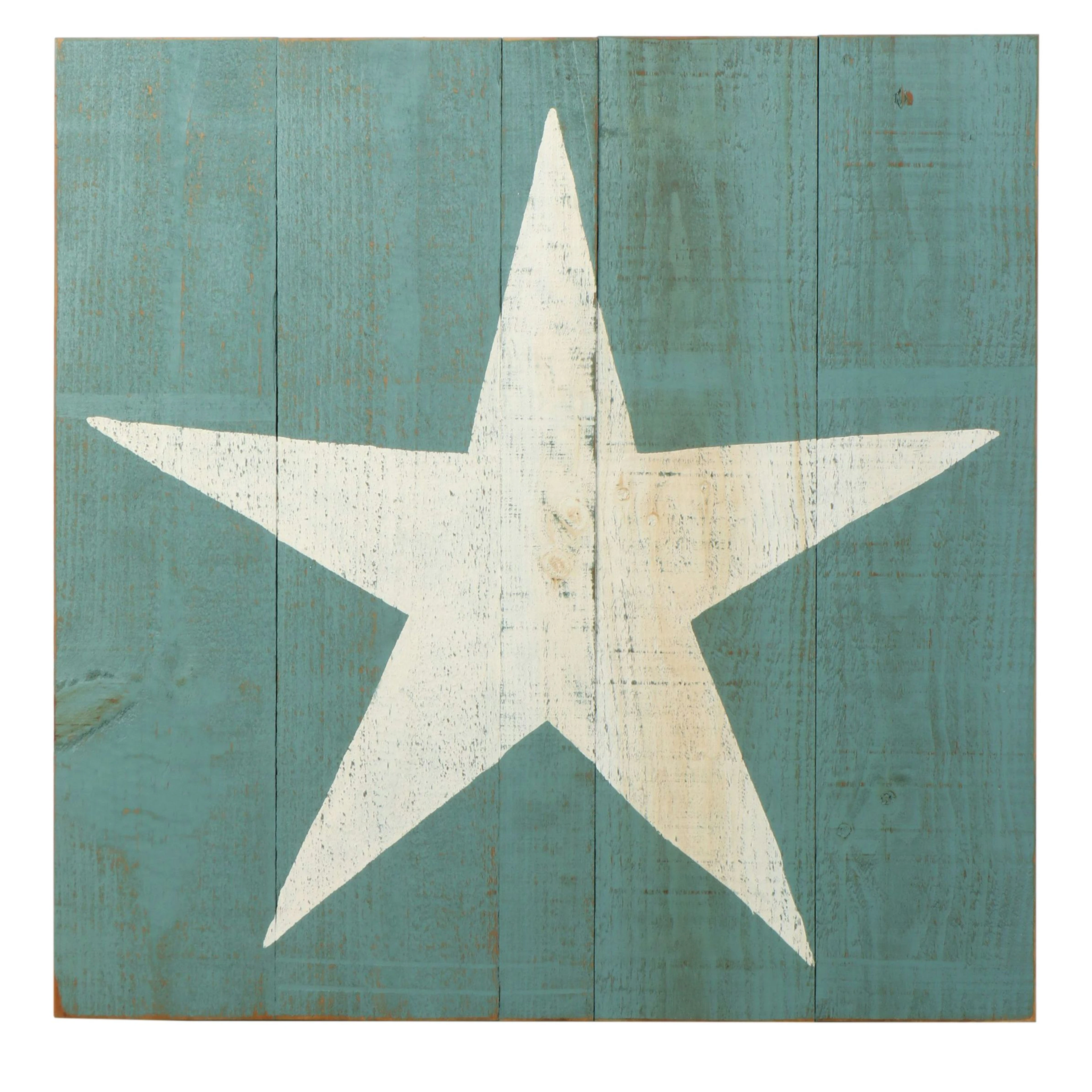 Folk Art Star Painted Wooden Wall Décor