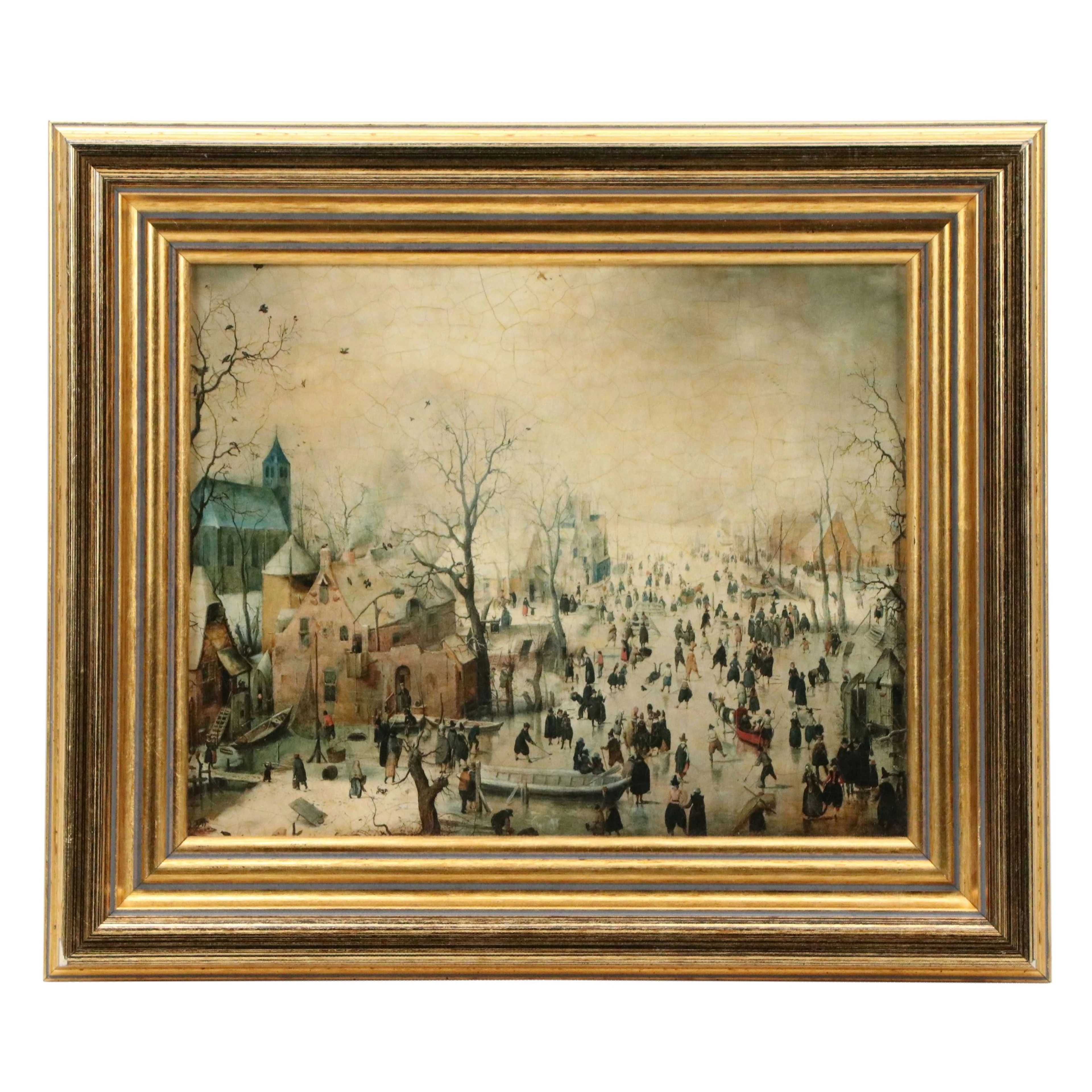After Hendrick Avercamp Oleograph of Winter Landscape, 21st Century