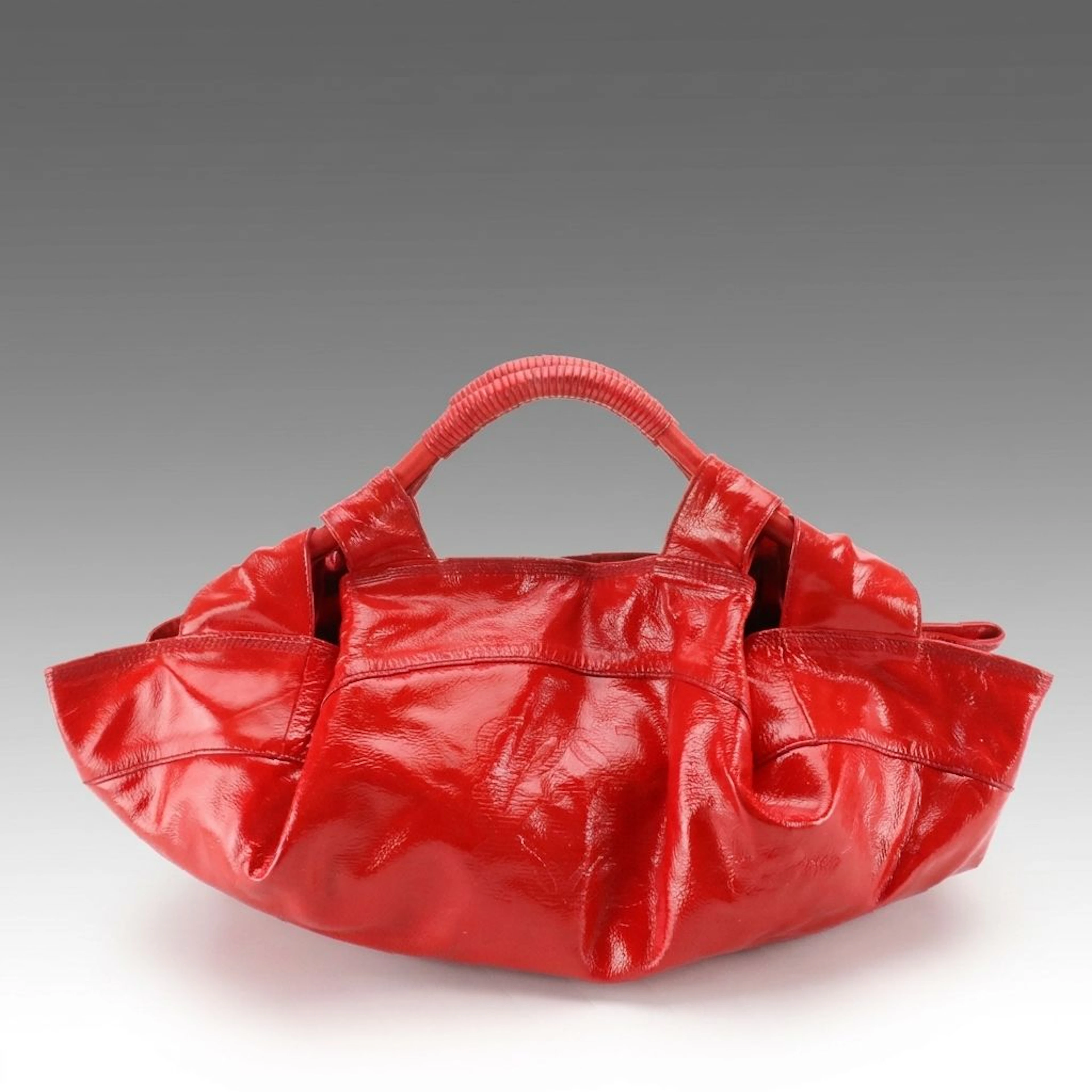 Loewe Aire Hobo Bag in Red Patent Leather