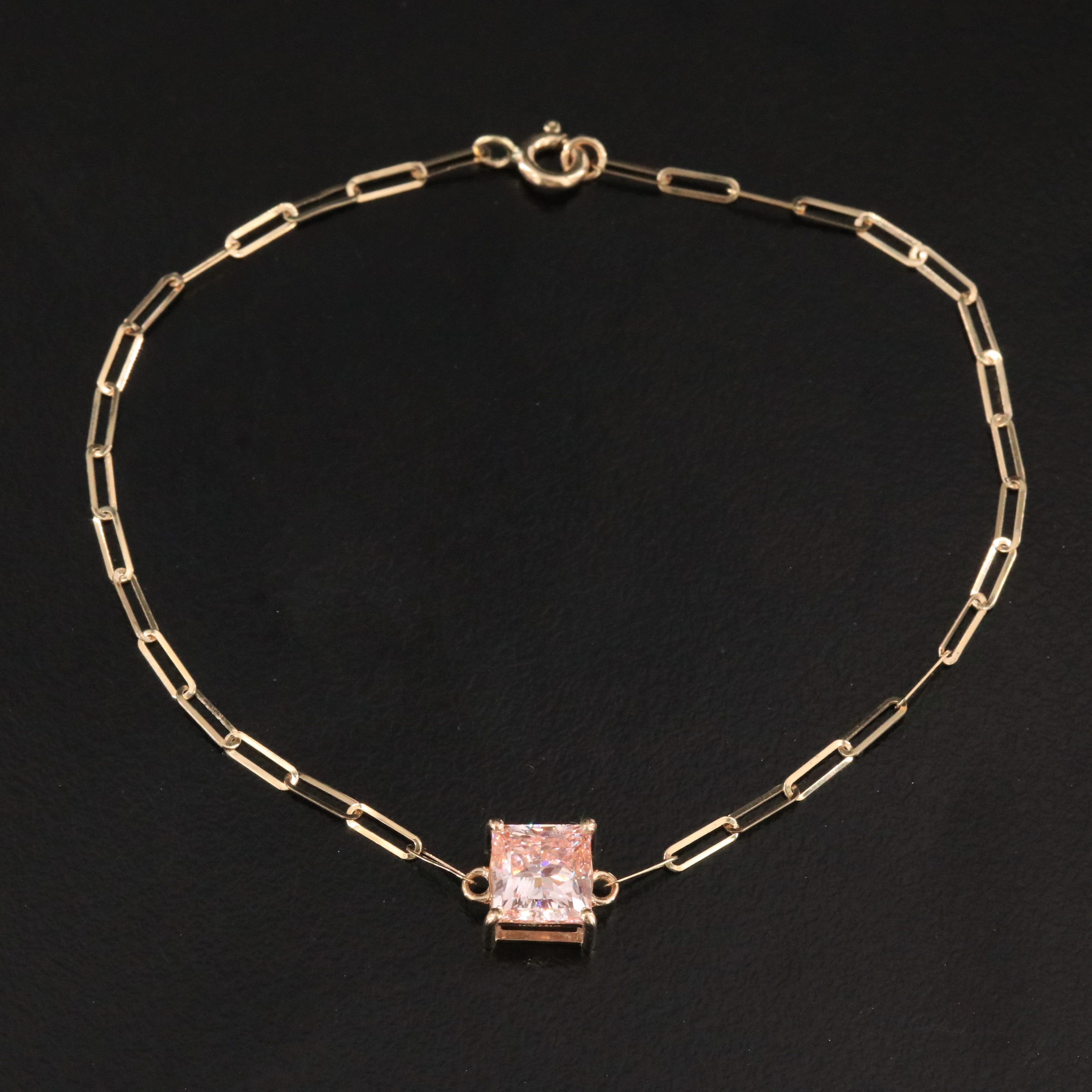 14K 2.01 CT Lab Grown Fancy Intense Pink Diamond Bracelet with IGI Report