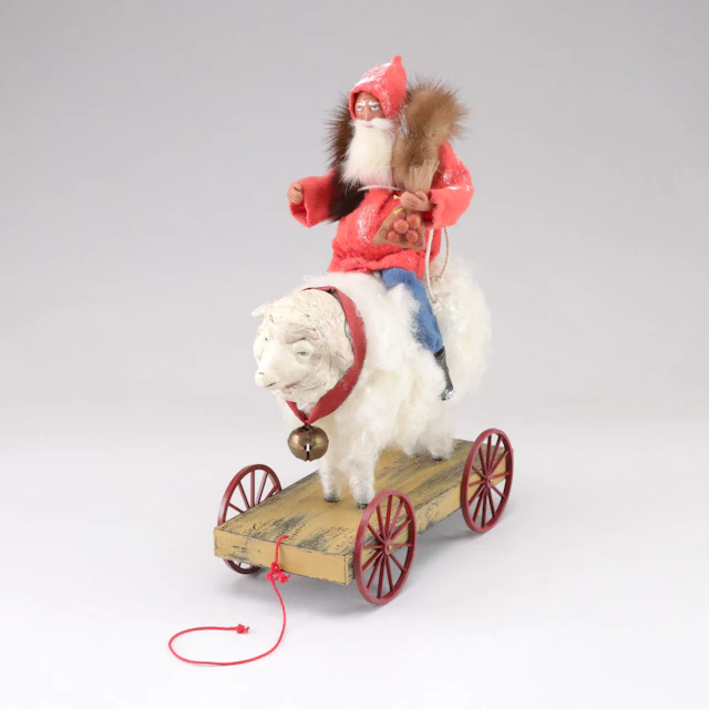 Jean Littlejohn Hand Crafted Santa Riding Sheep