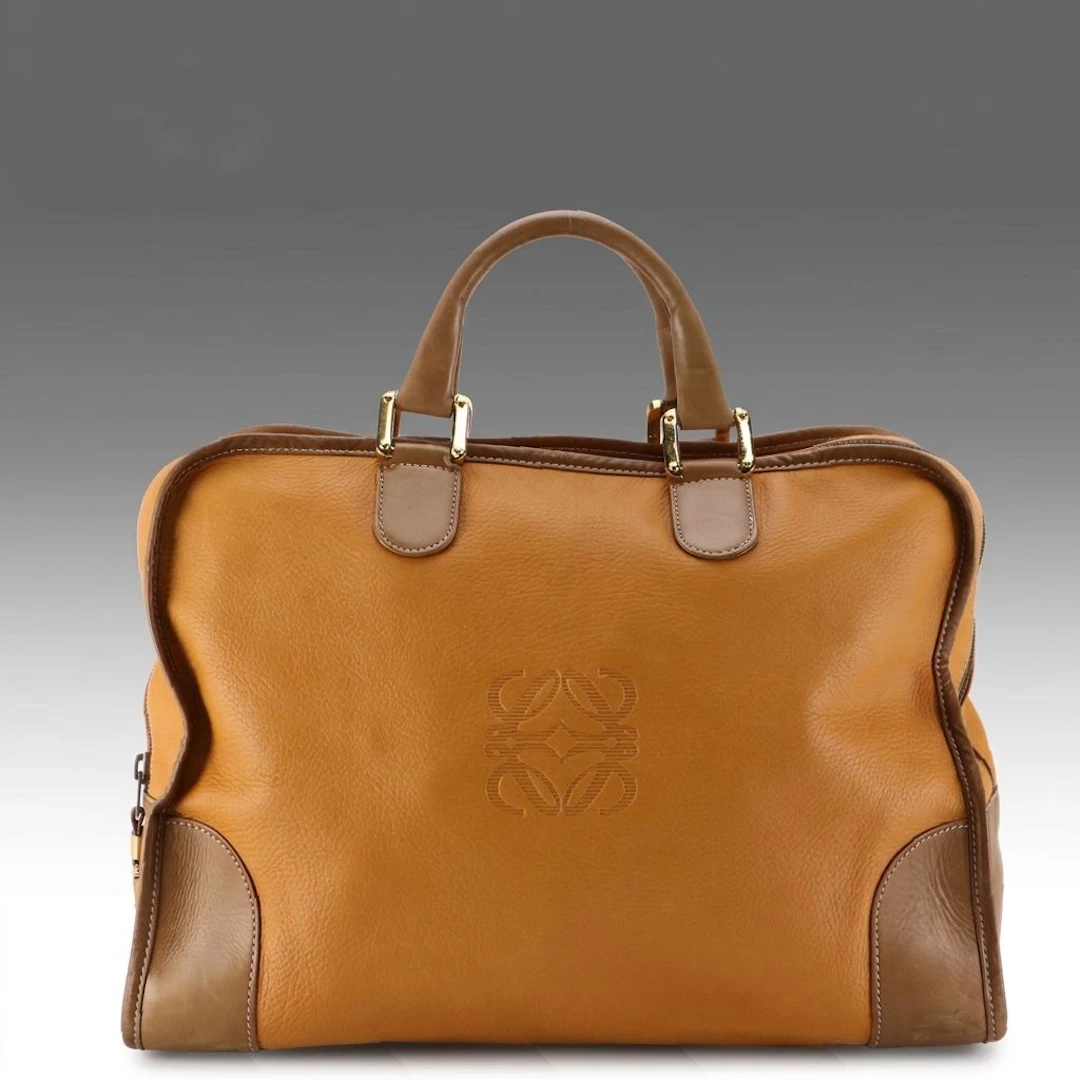 Loewe Amazona 40 Top Handle Bag in Anagram Embossed Calfskin Leather