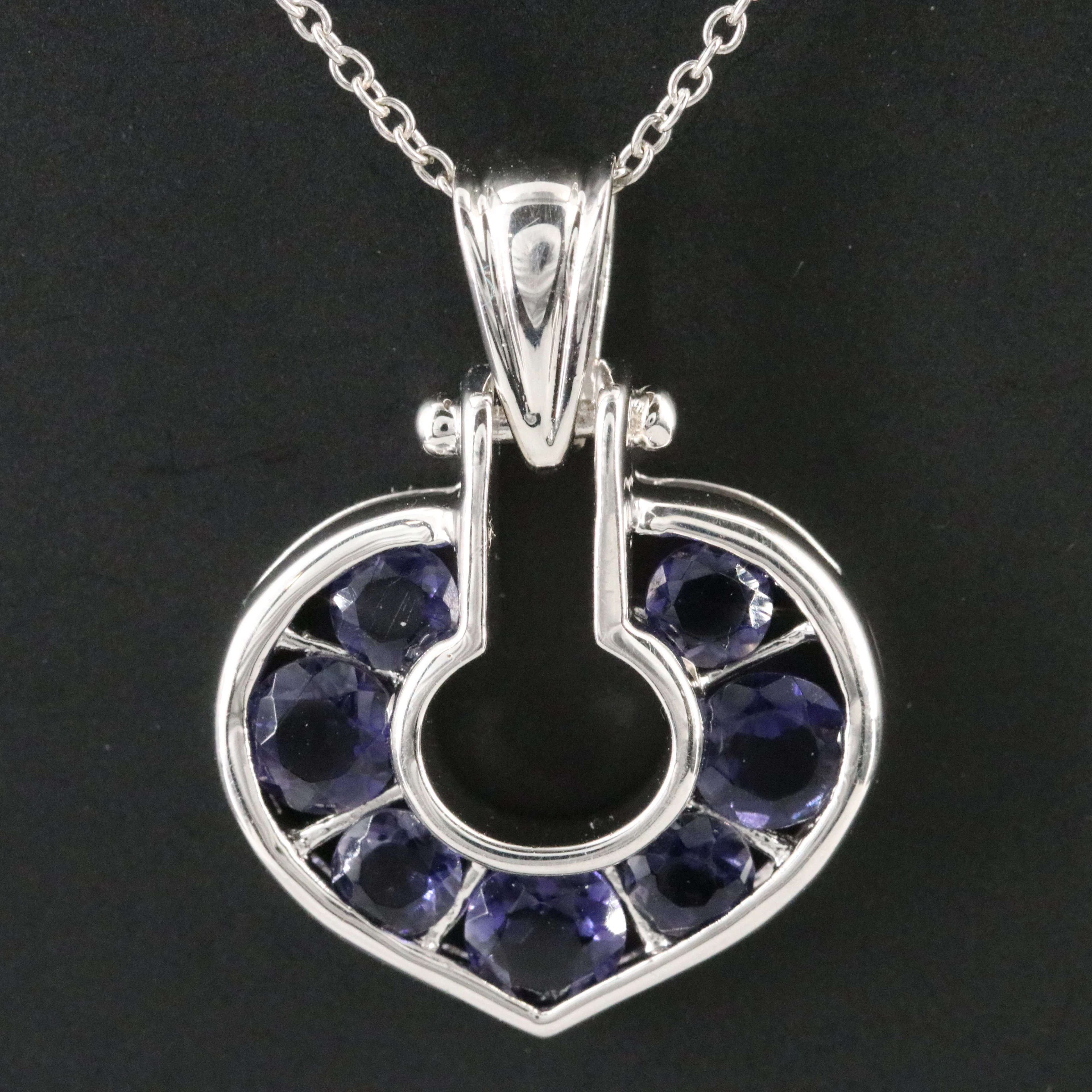 Sterling Iolite Pendant Necklace