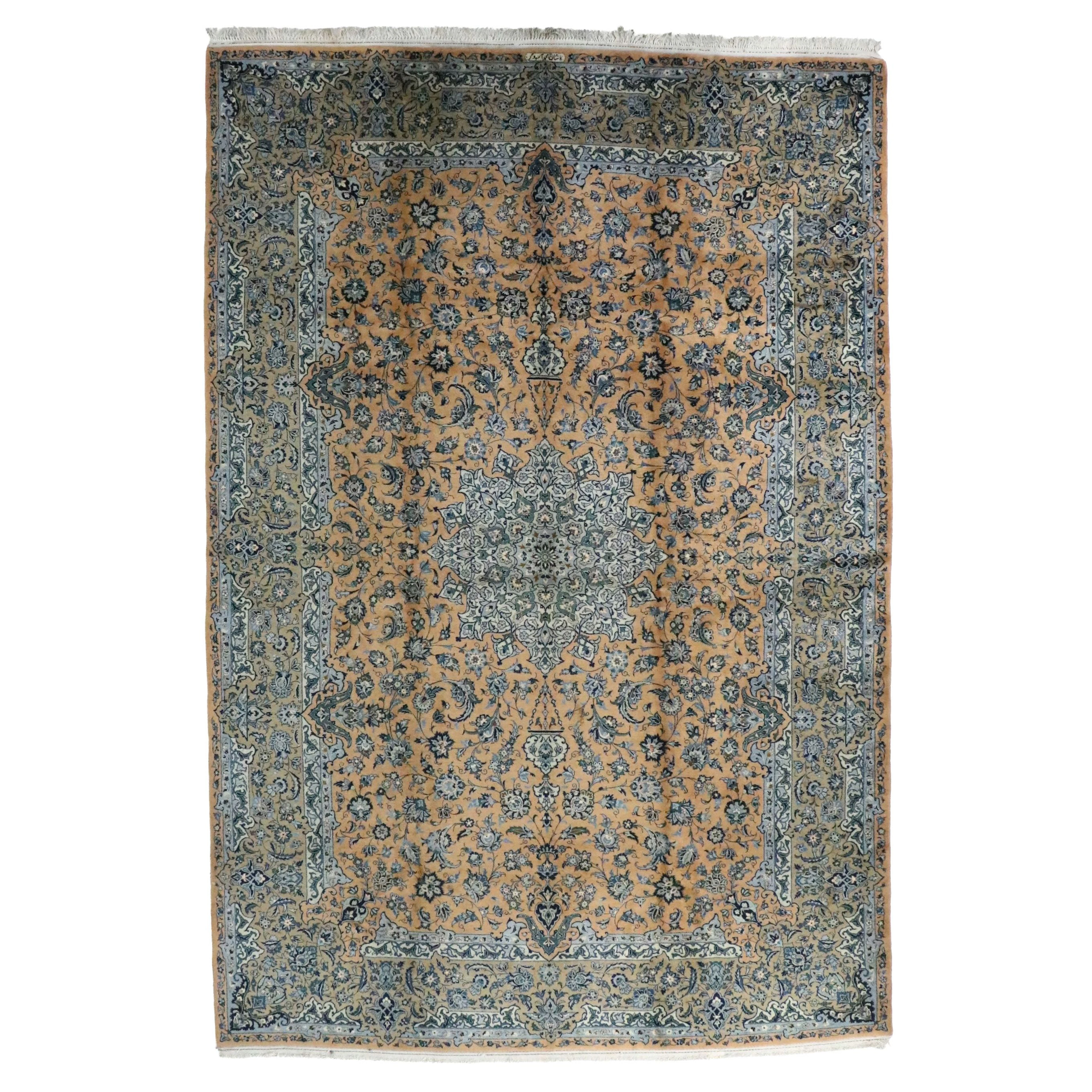 9'10 x 14'11 Hand-Knotted Signed Persian Isfahan Room-Sized Rug