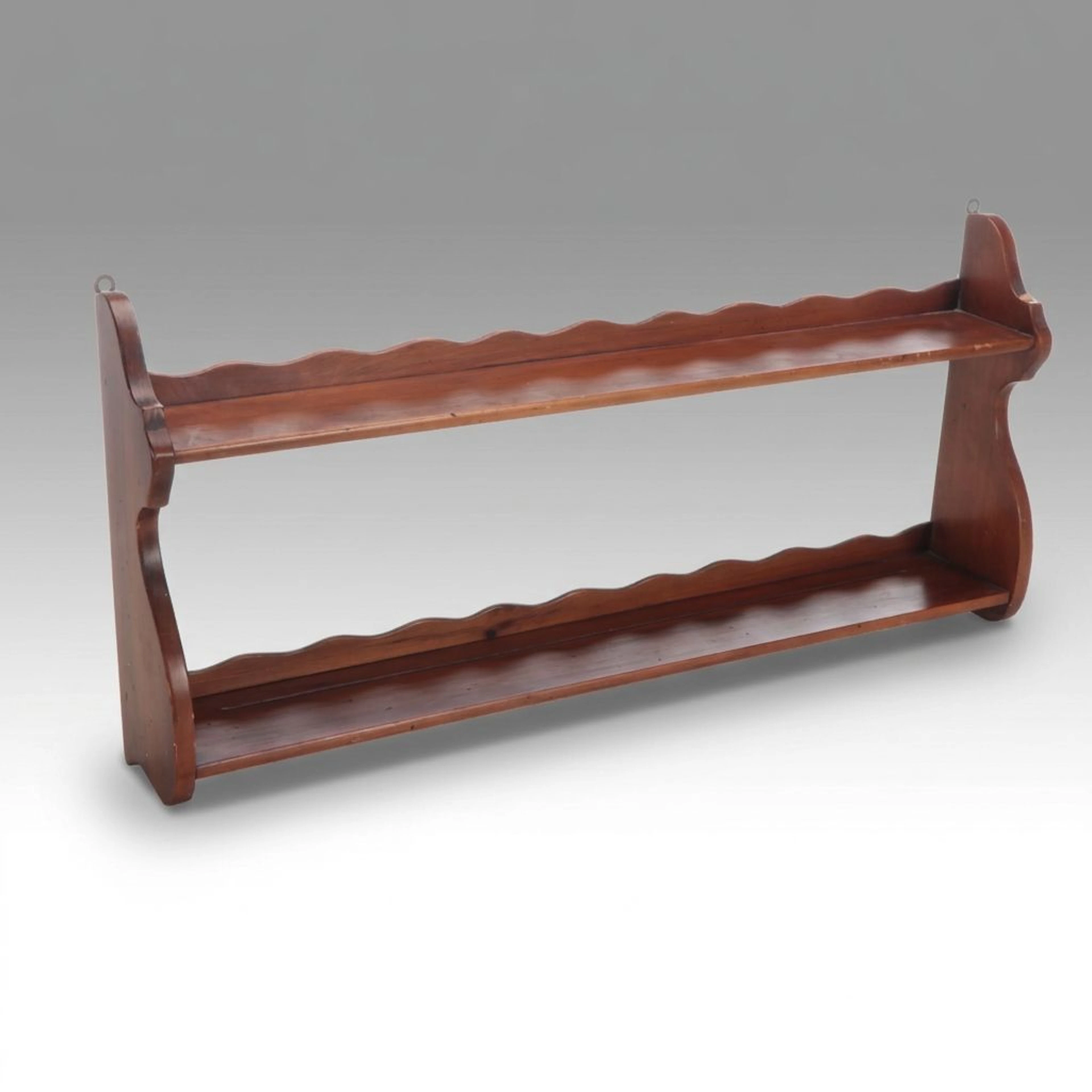 Chippendale Style Wooden Two-Tier Wall Shelf