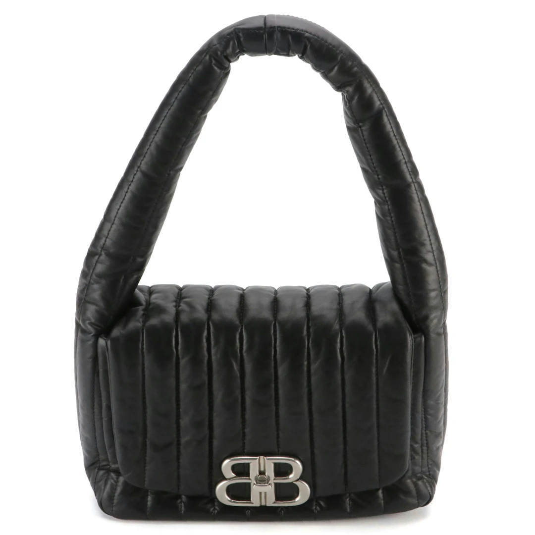 Balenciaga Quilted Black Leather Monaco Sling Tote Bag
