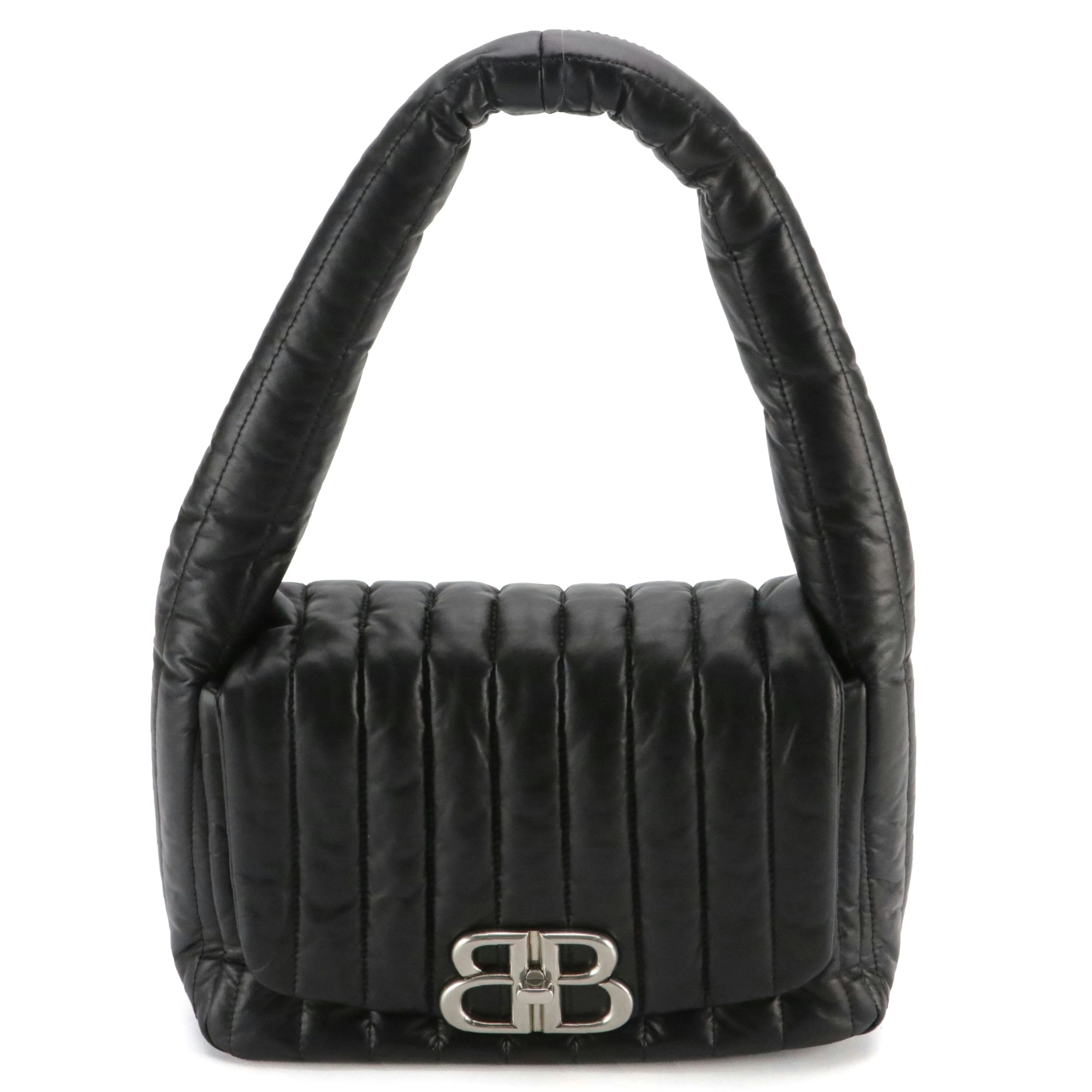 Balenciaga Quilted Black Leather Monaco Sling Tote Bag