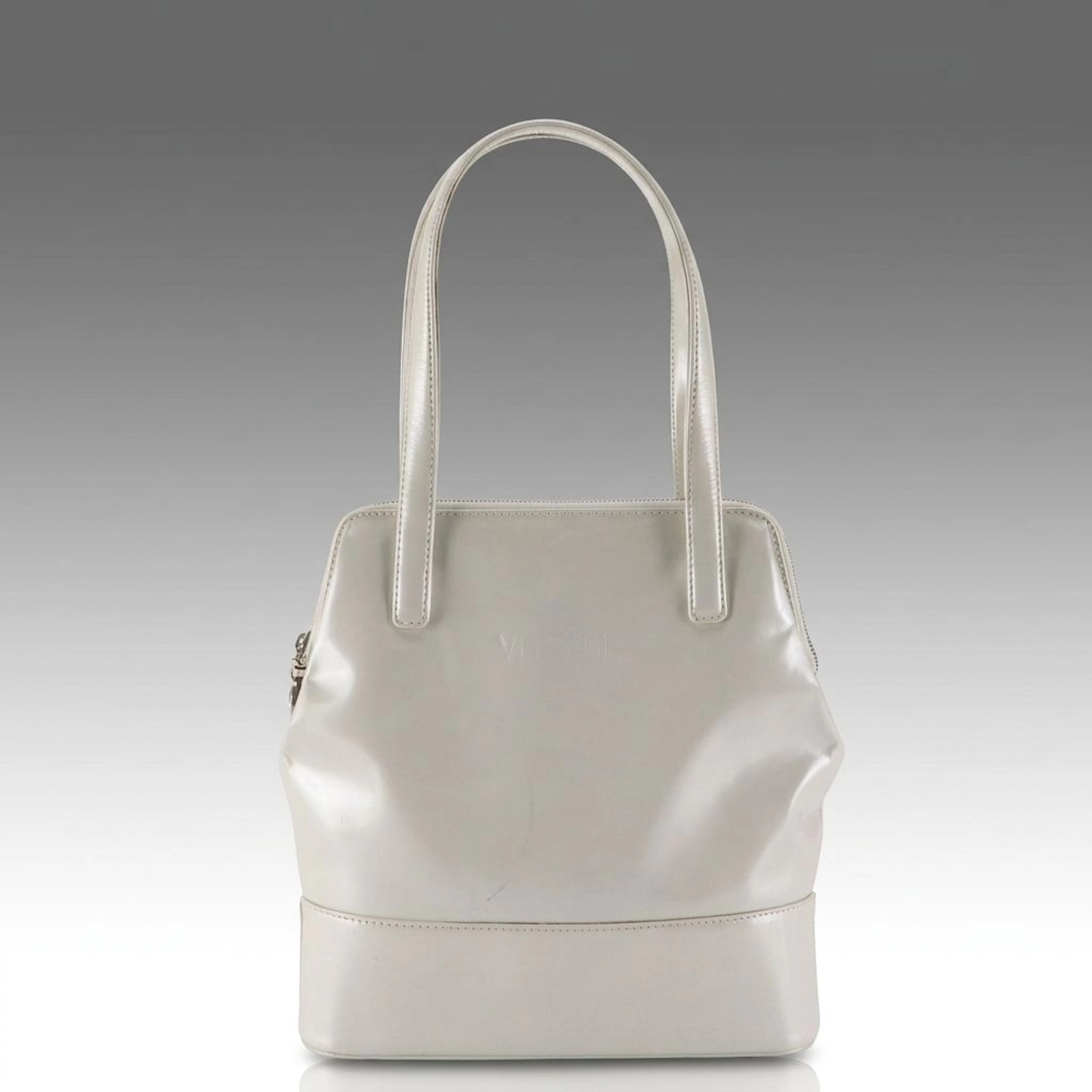 Gianni Versace Shoulder Bag in White Patent Leather