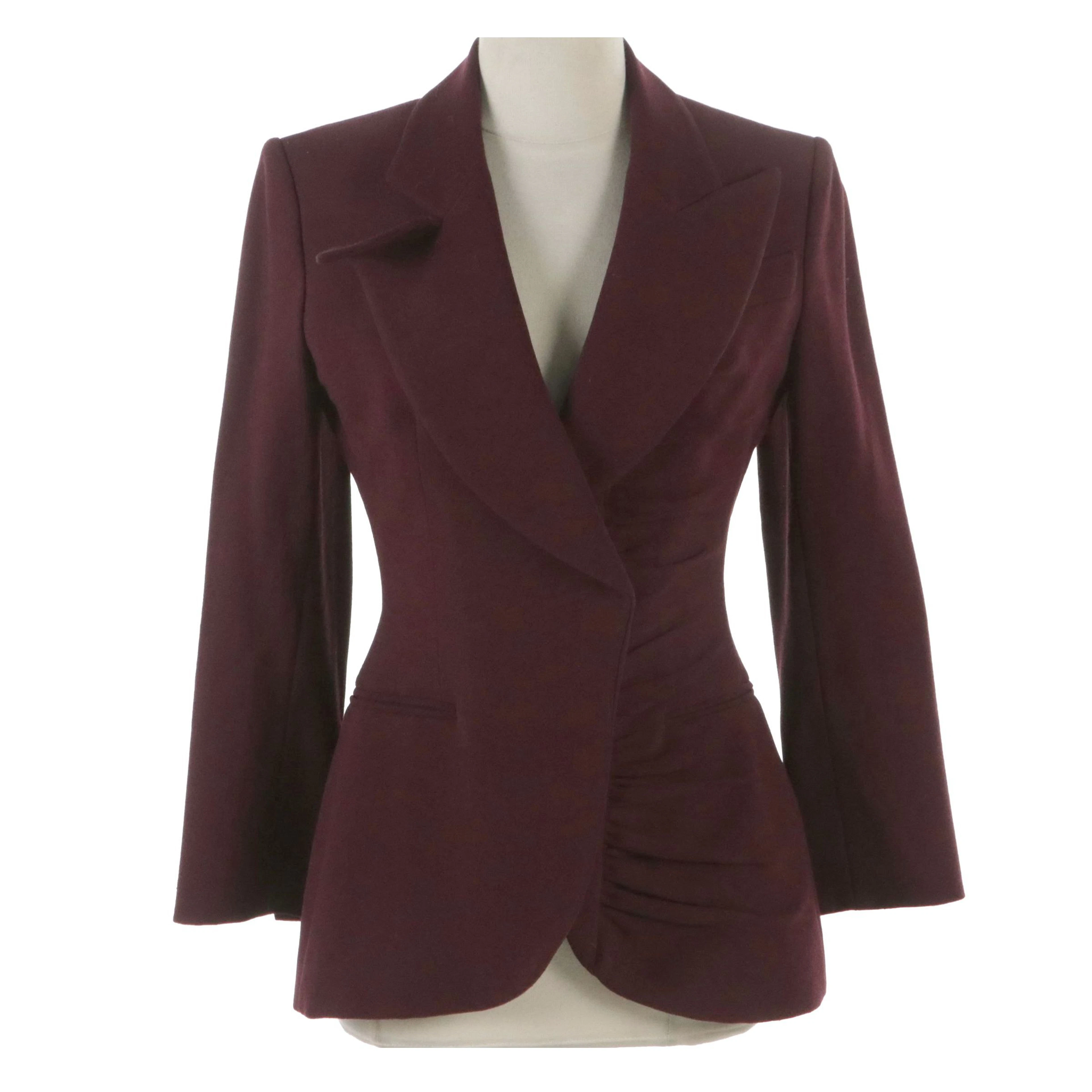 Christian Dior Boutique Peak Lapel Tapered Jacket with Ruched Detail, Vintage