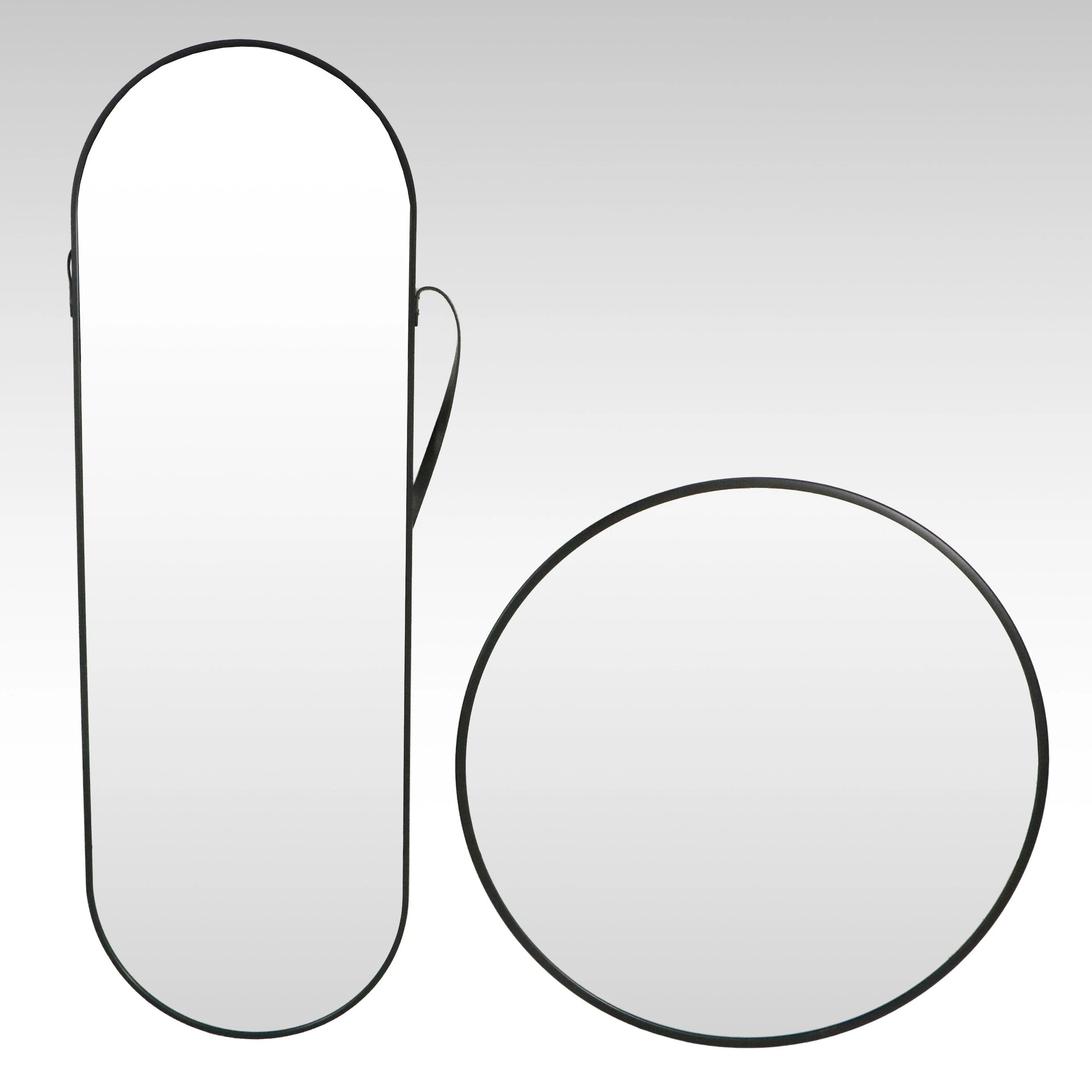 Project 62 and Other Round Wall Mirror with Black Trim, Contemporary