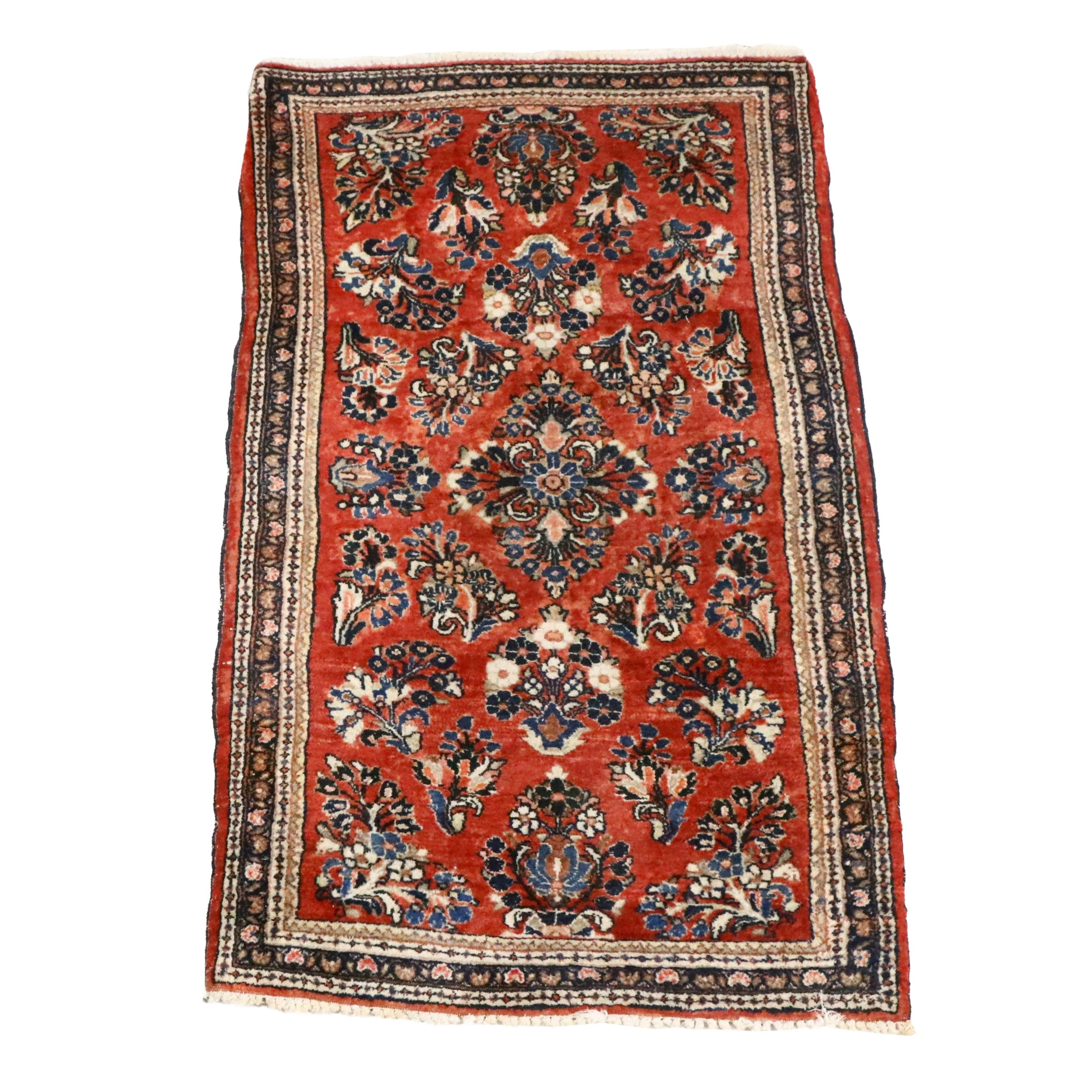 2'3 x 3'11 Hand-Knotted Persian Sarouk Accent Rug