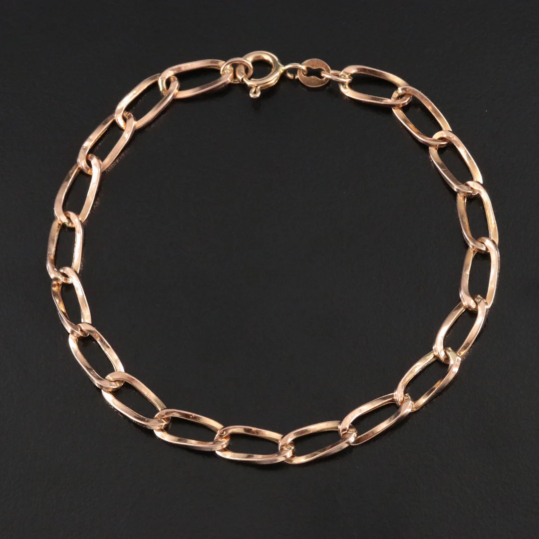 Italian 14K Cable Chain Bracelet