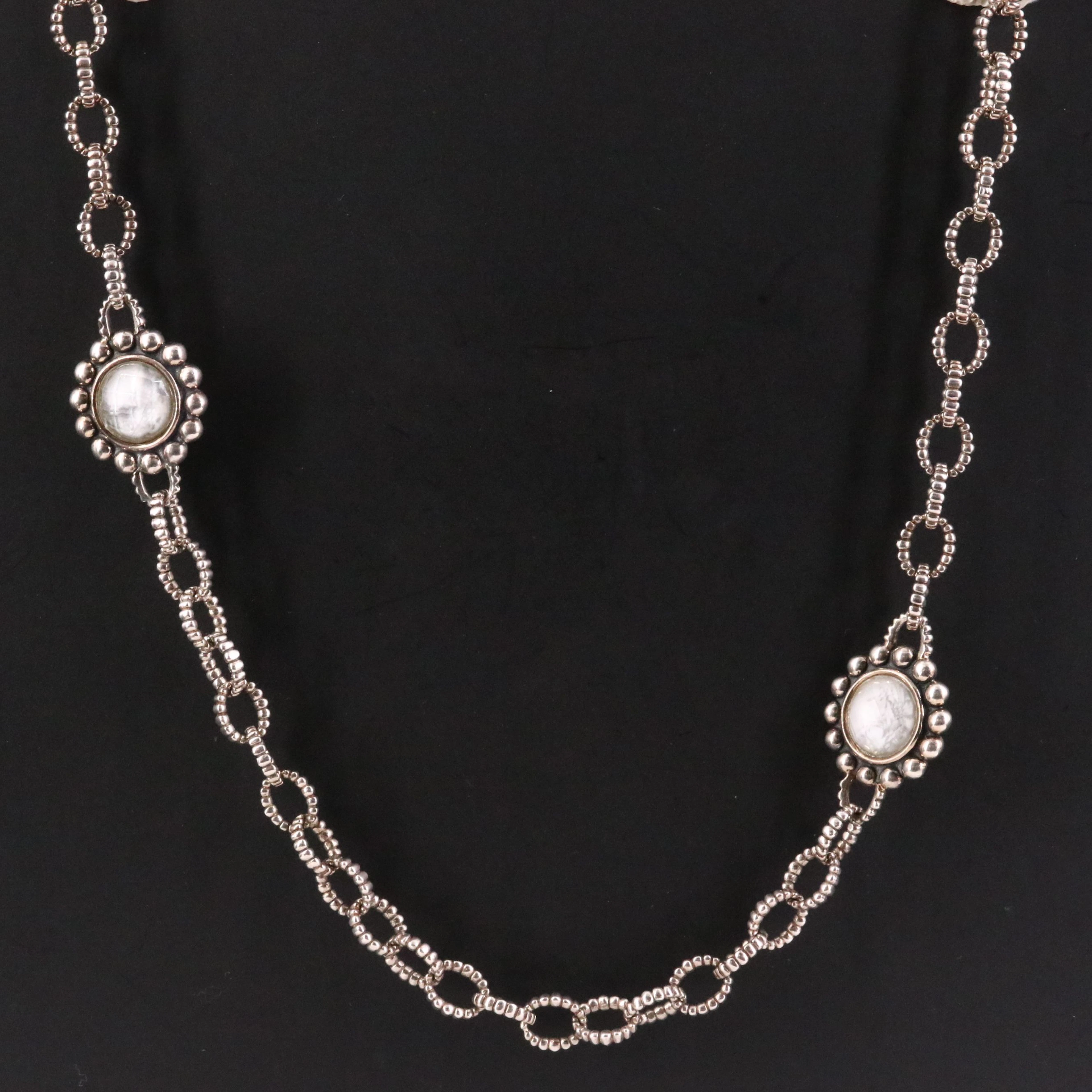Lagos Maya Sterling Quartz over Howlite Station Necklace