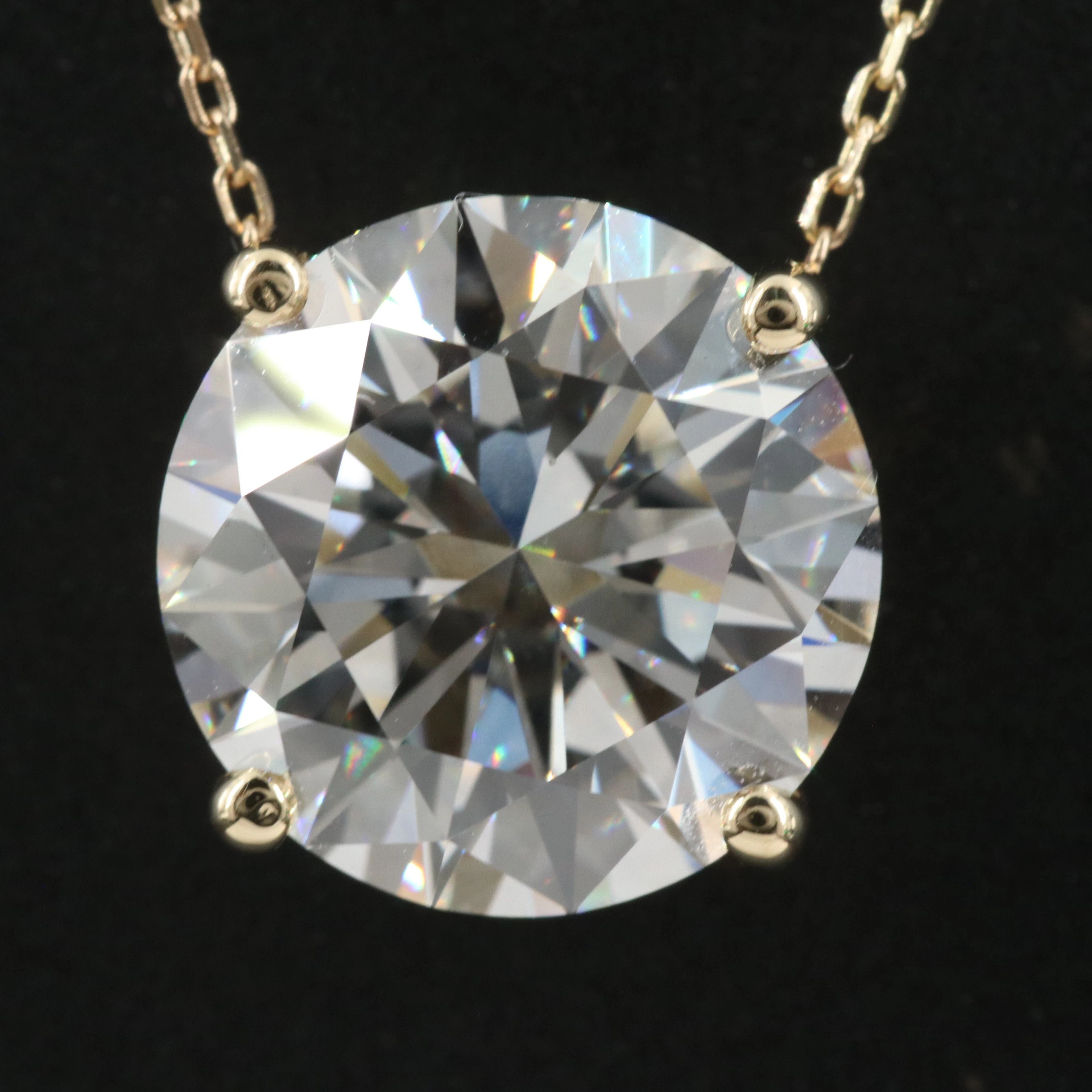 14K 5.09 CT Lab Grown Diamond Solitaire Necklace with IGI Report