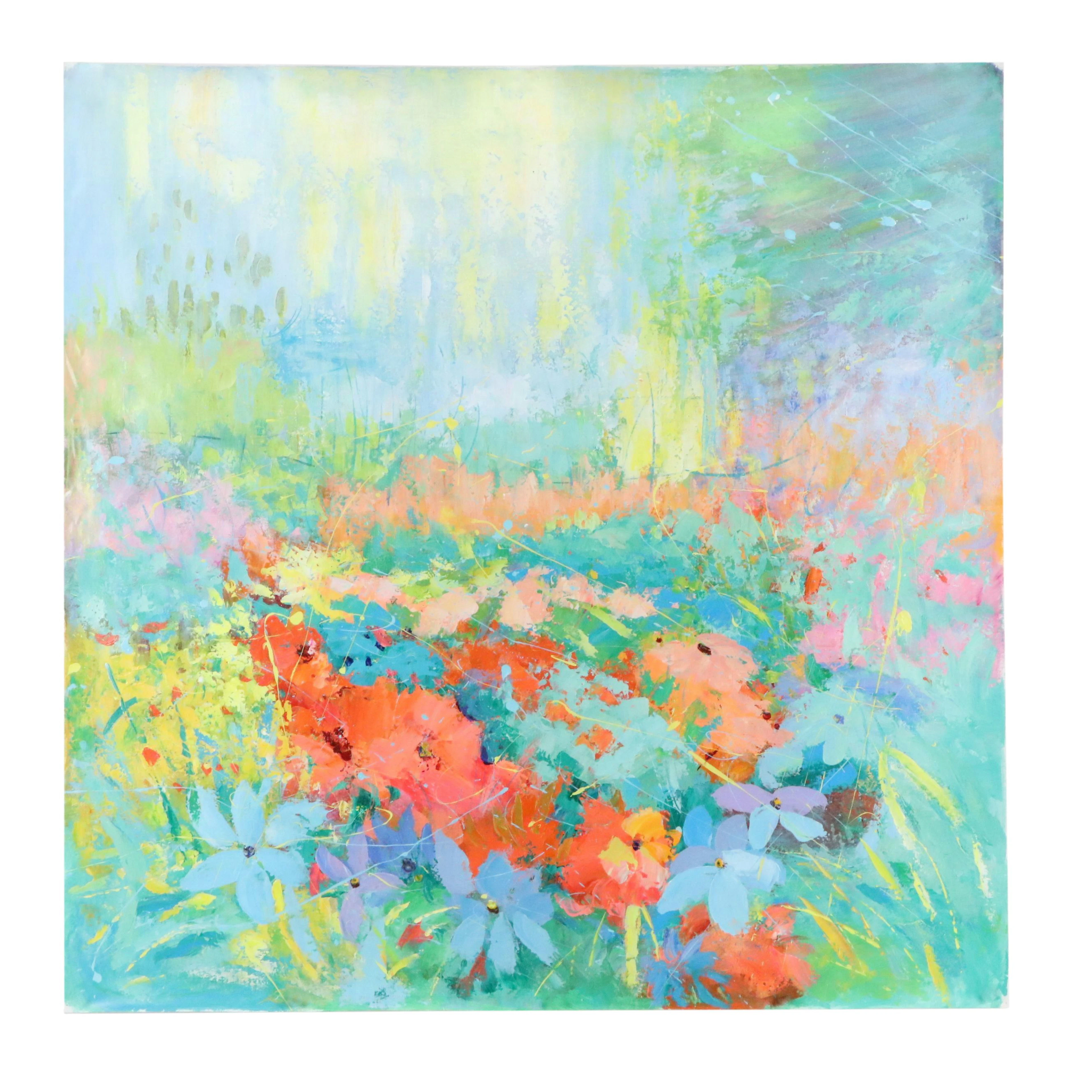 Zheng Abstract Oil Painting "Dappled Light," 21st Century