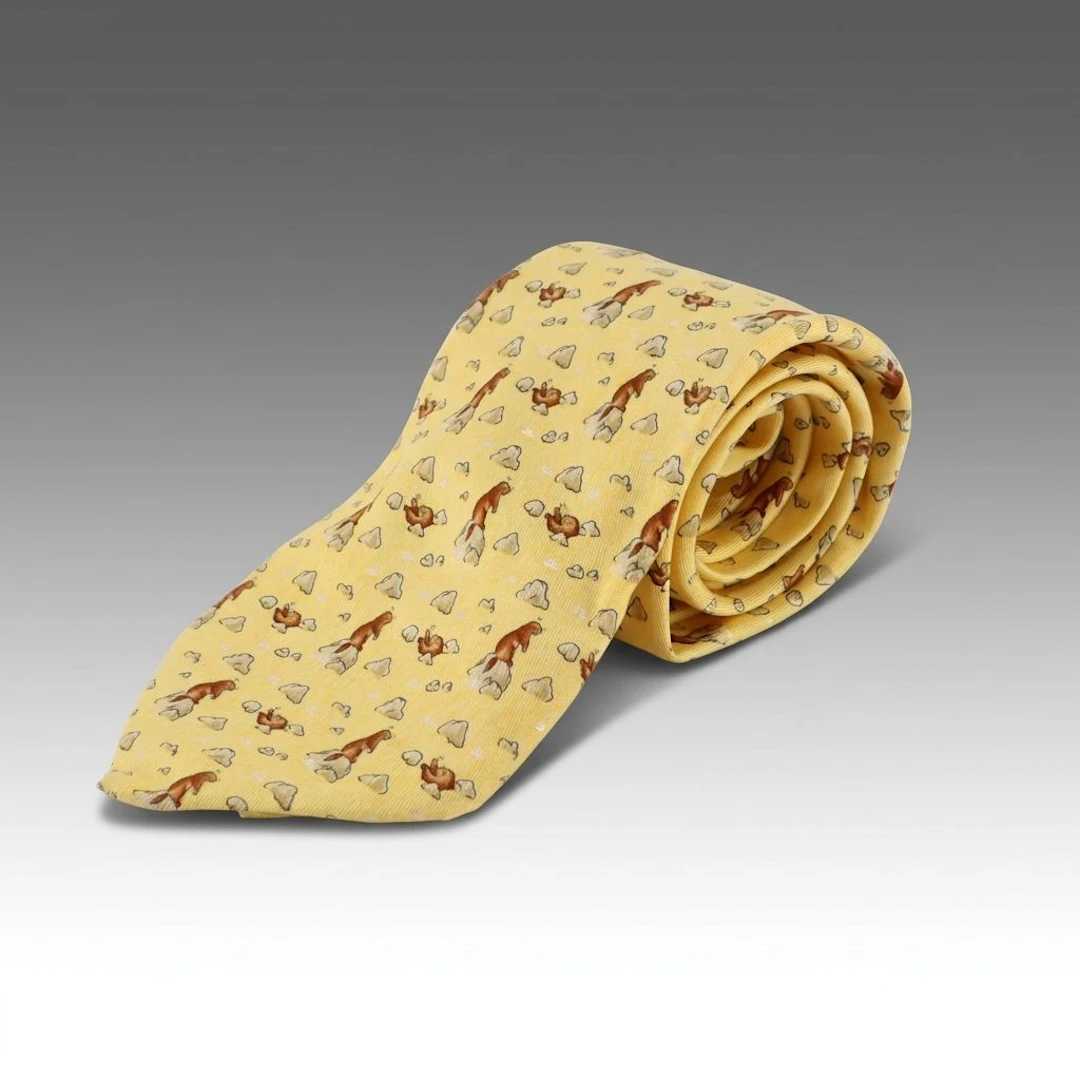 Hermès Silk Twill Hand-Stitched Necktie