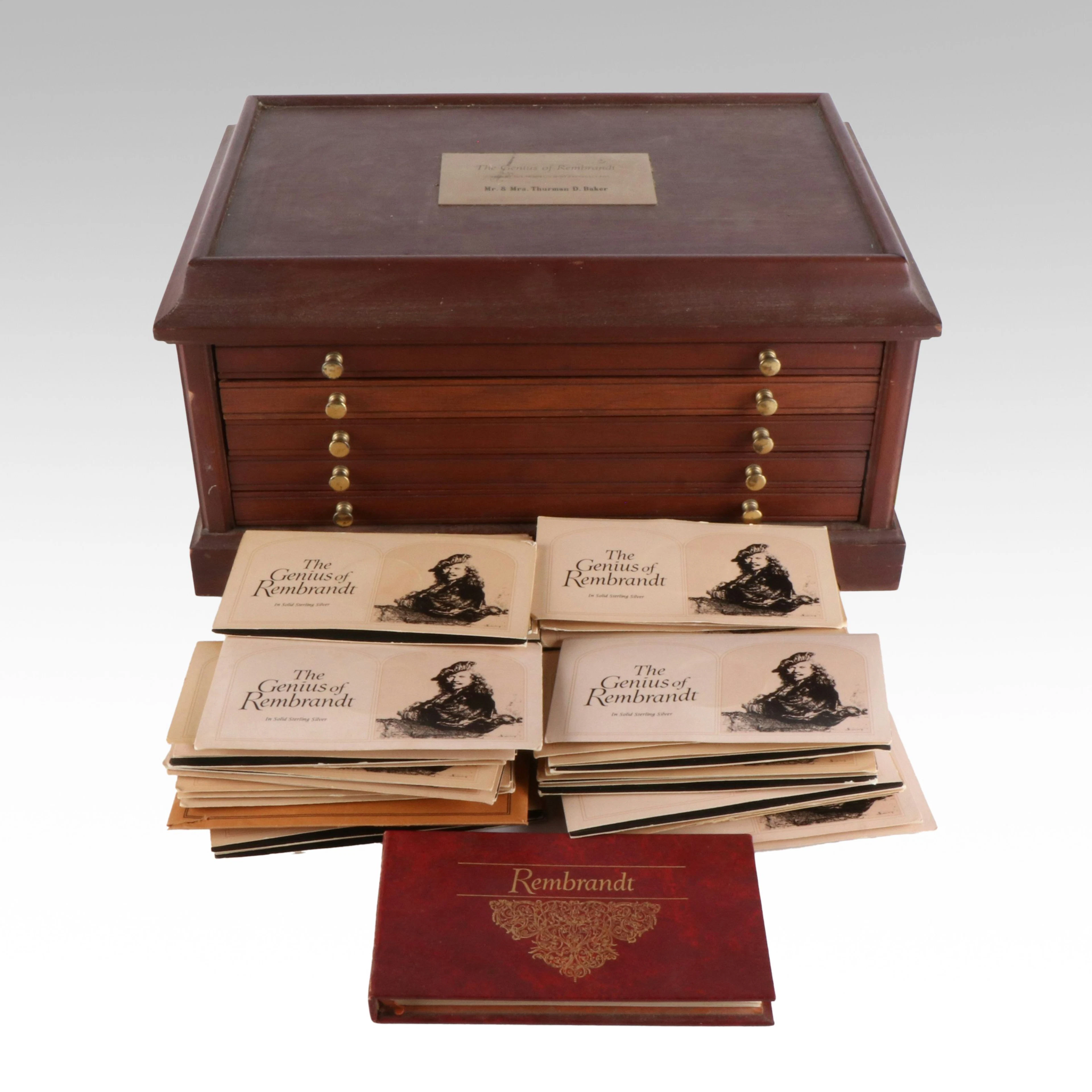 Complete "Genius Of Rembrandt" Franklin Mint 50-Piece Sterling Silver Coin Set