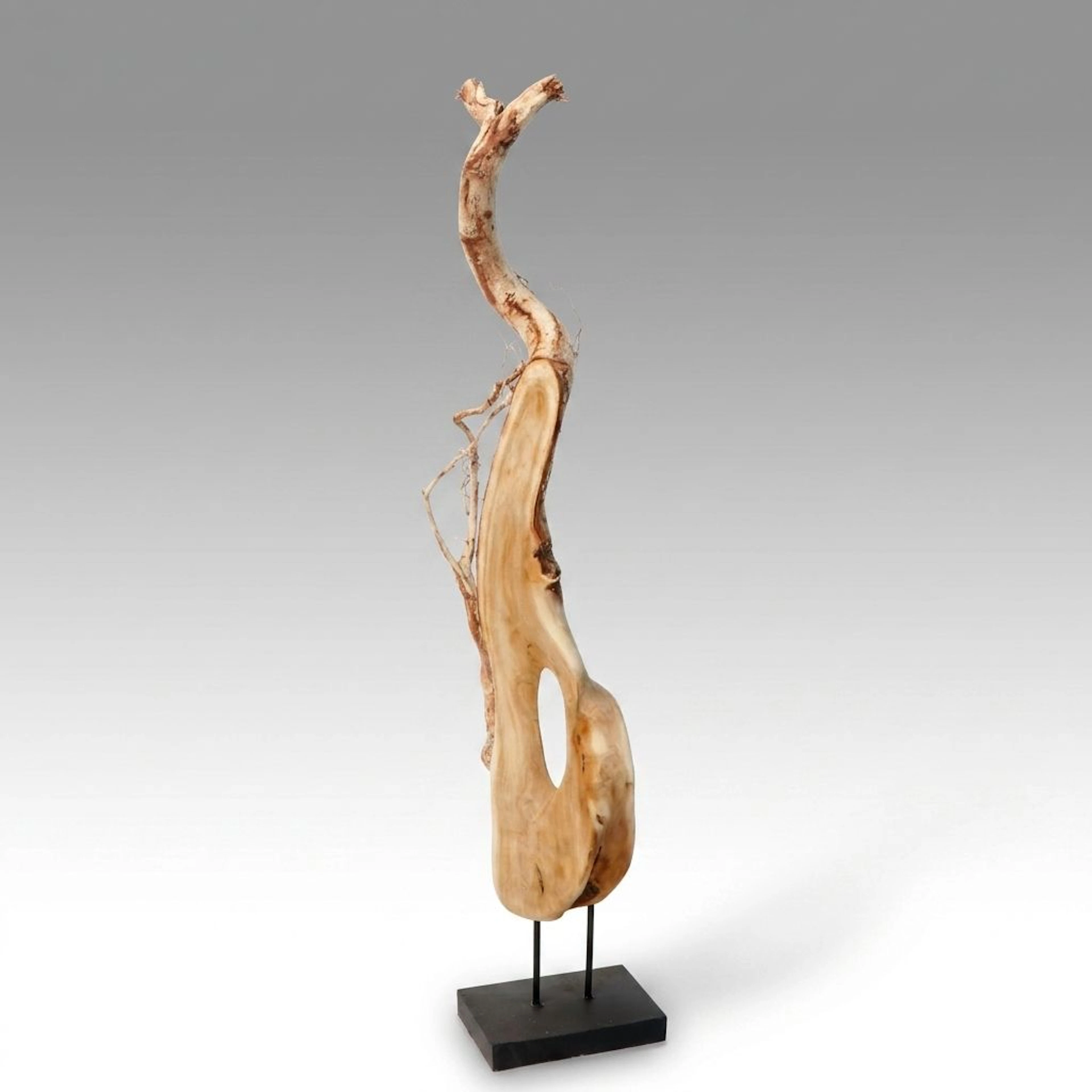 Organic Mahogany Root Sculpture Mounted On Metal Base