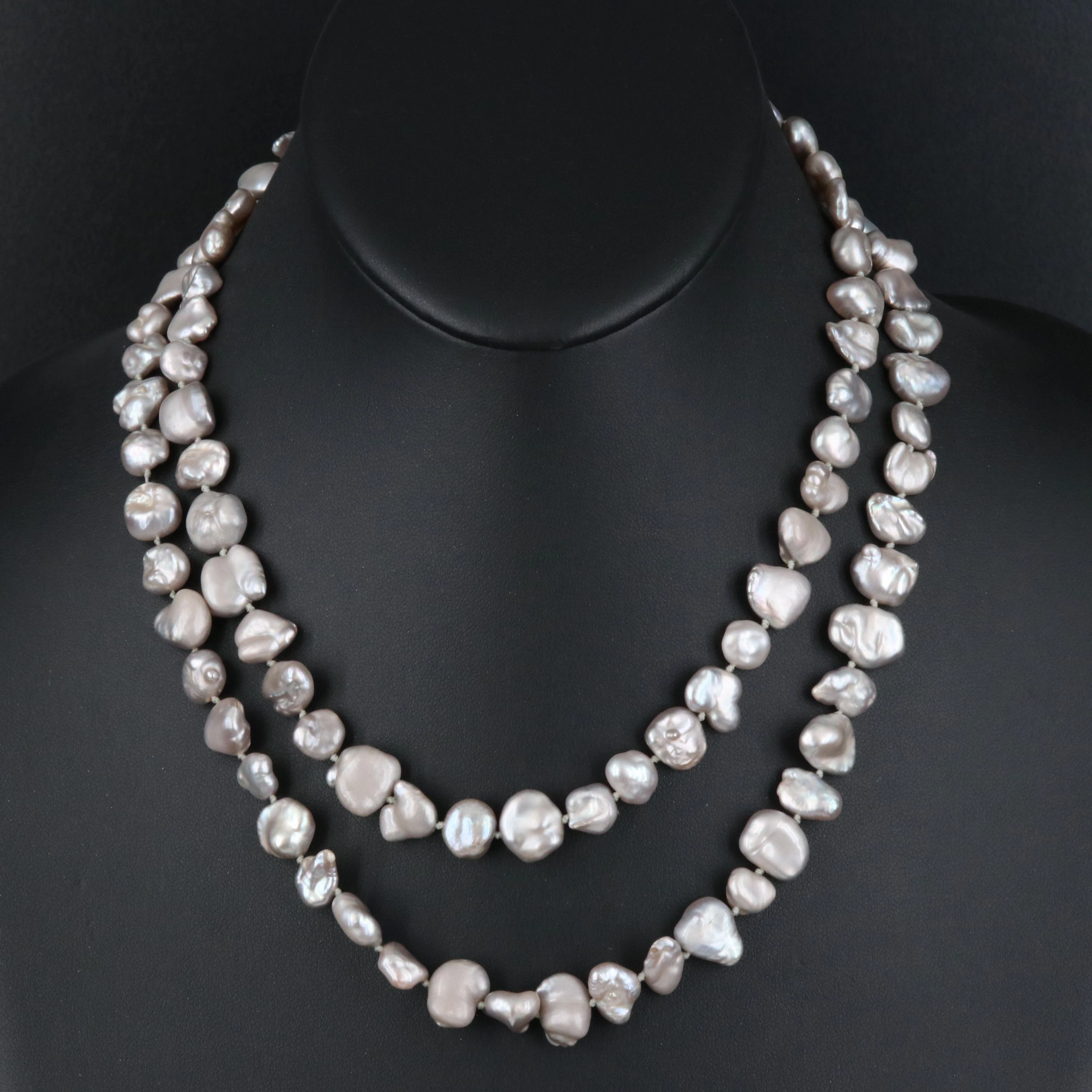 Pearl Necklace with Sterling Clasp