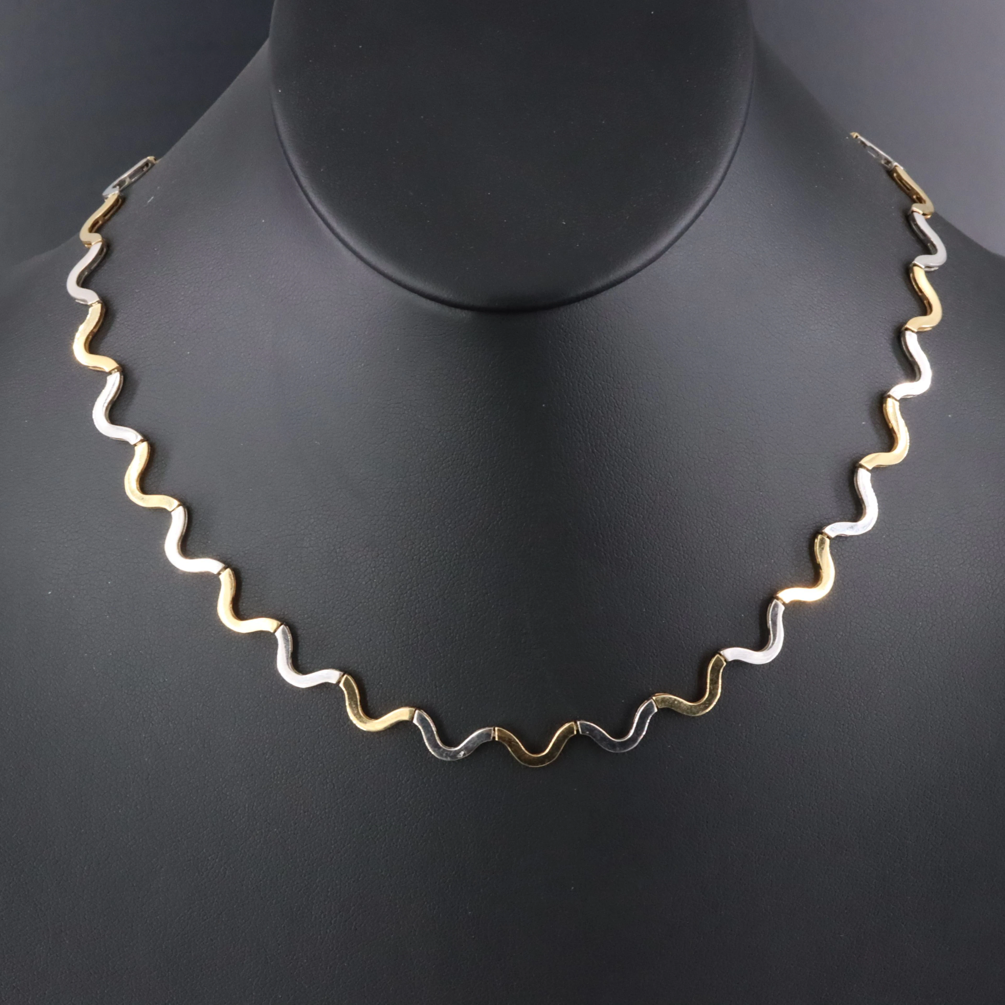 14K Two-Tone Serpentine Chain Necklace